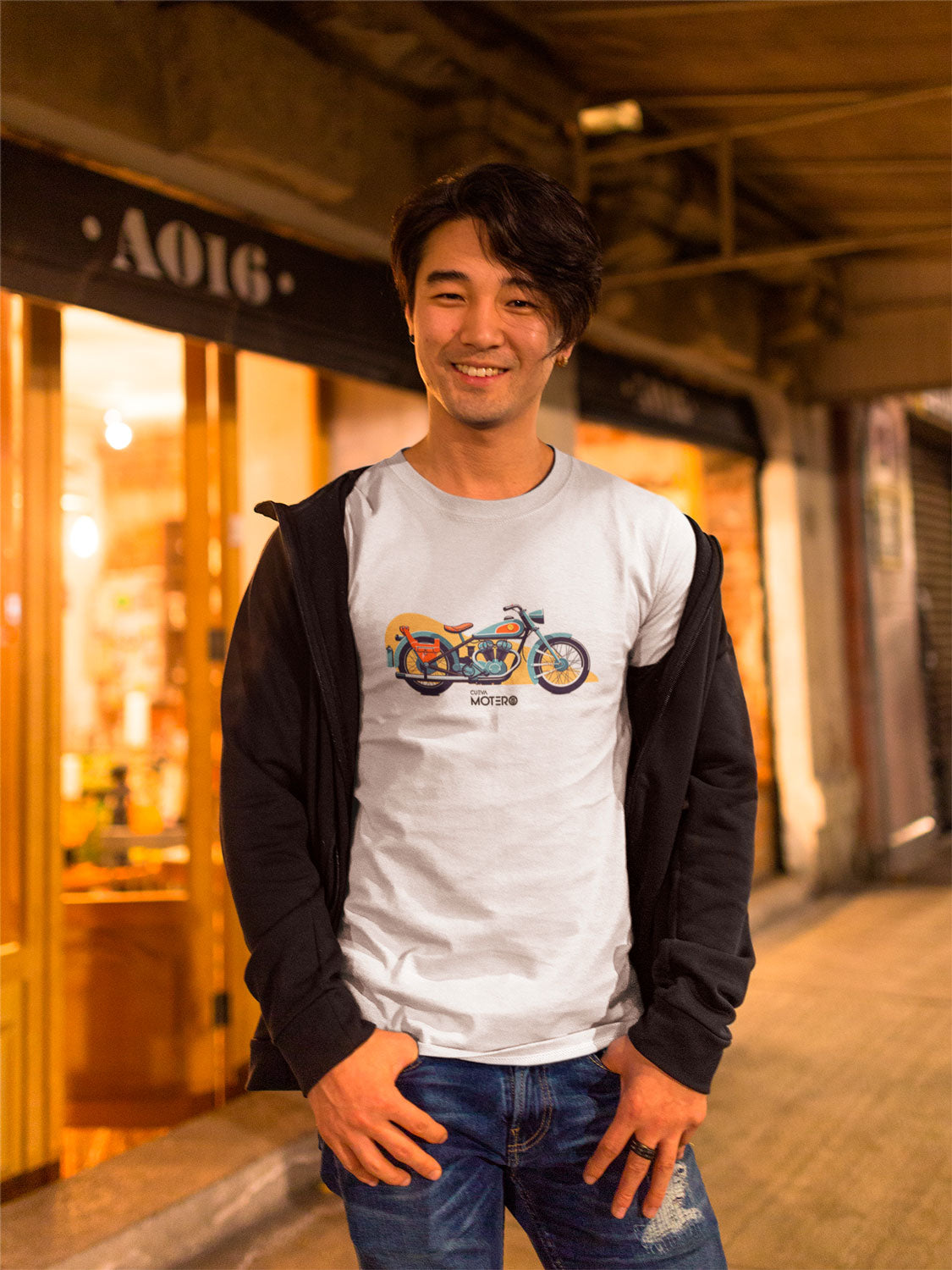 Playera de algodón blanca para hombre Diseño 1