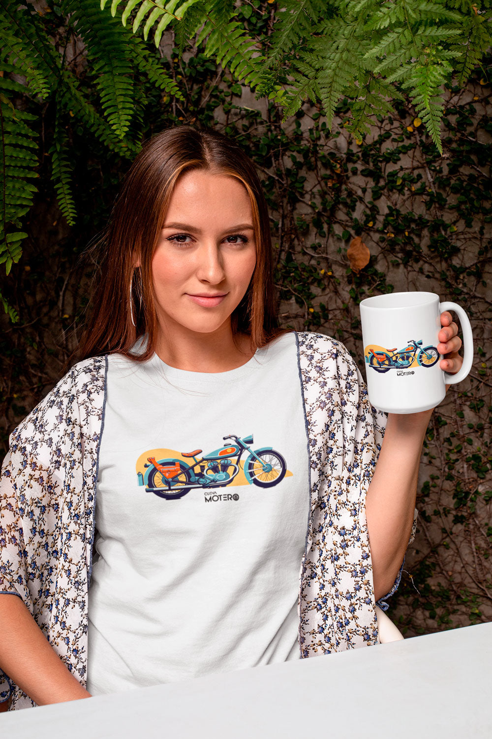 Playera poliéster blanca para mujer diseño 1
