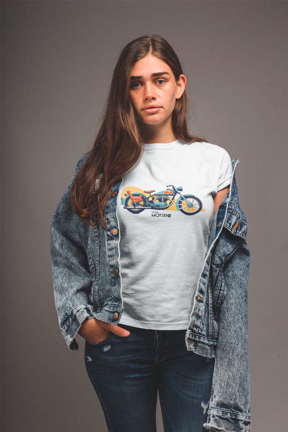 Playera poliéster blanca para mujer diseño 1