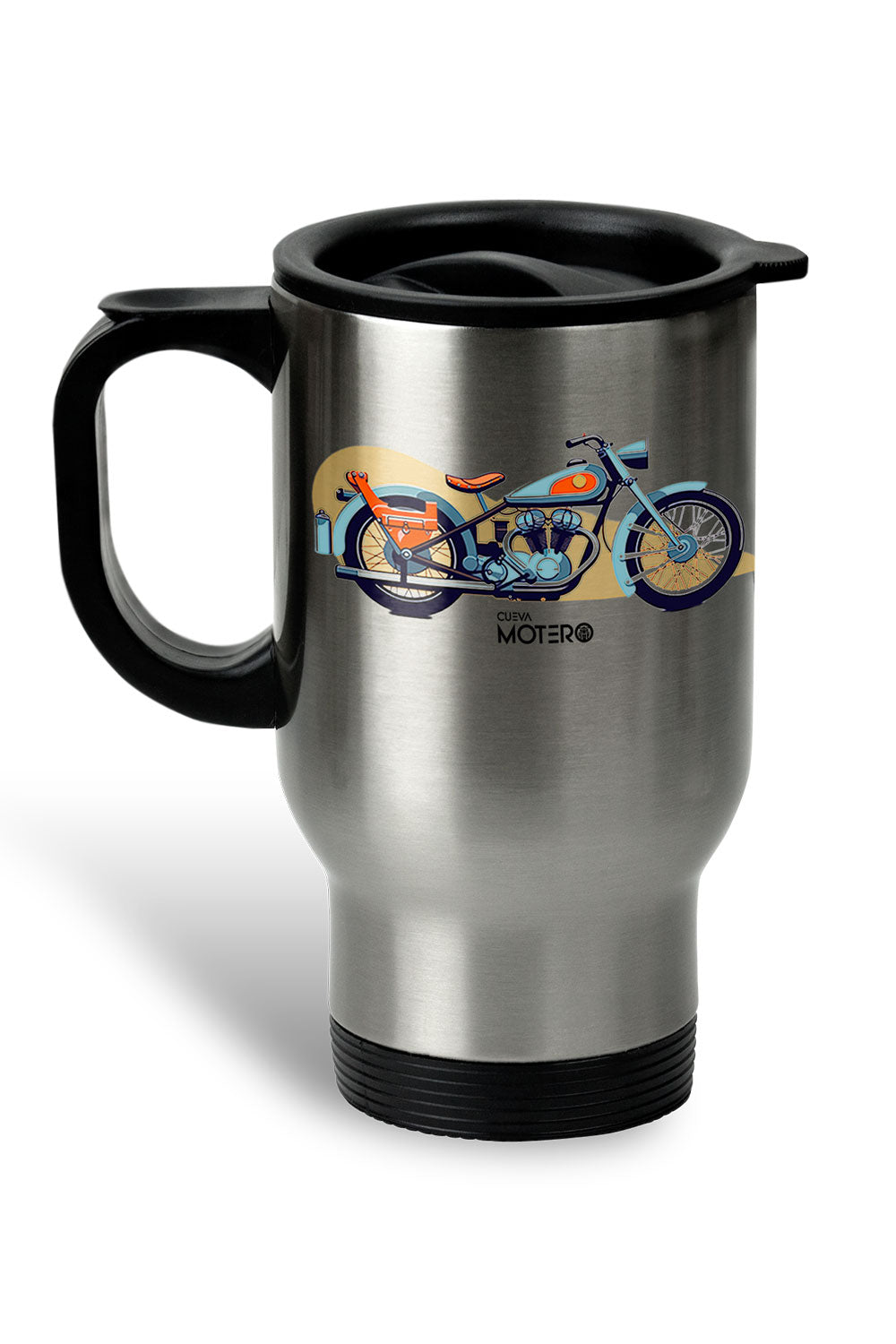1 Termo acero con asa de plástico negro, capacidad de 16 oz Diseño 1