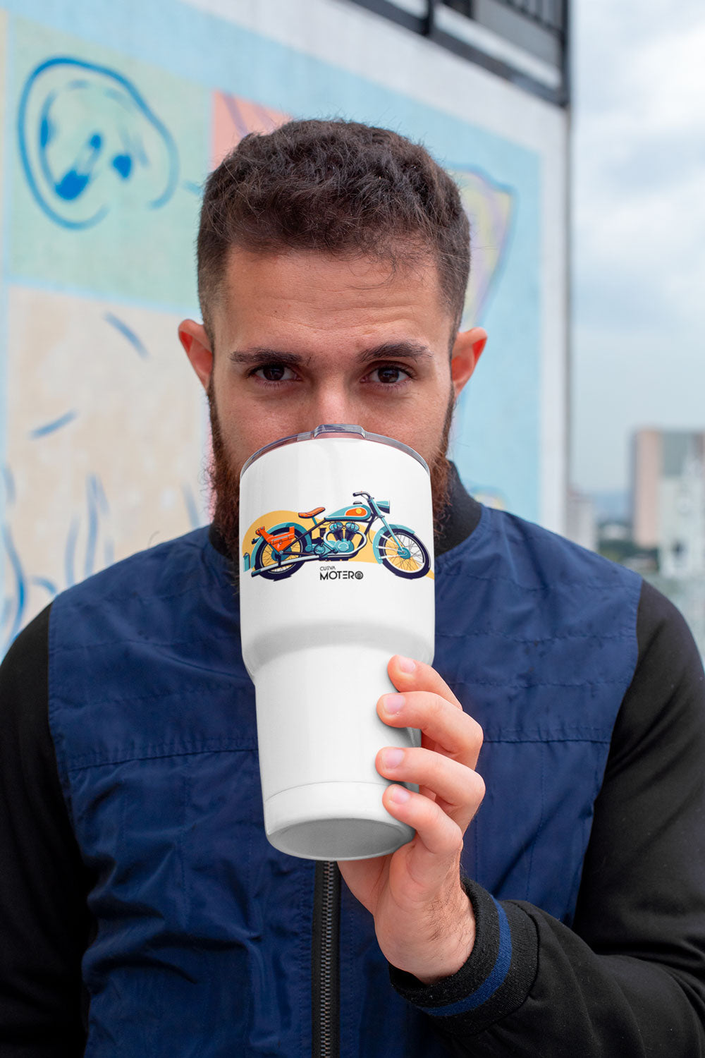 Termo tipo viajero de acero doble con capacidad de 20 oz Diseño 1