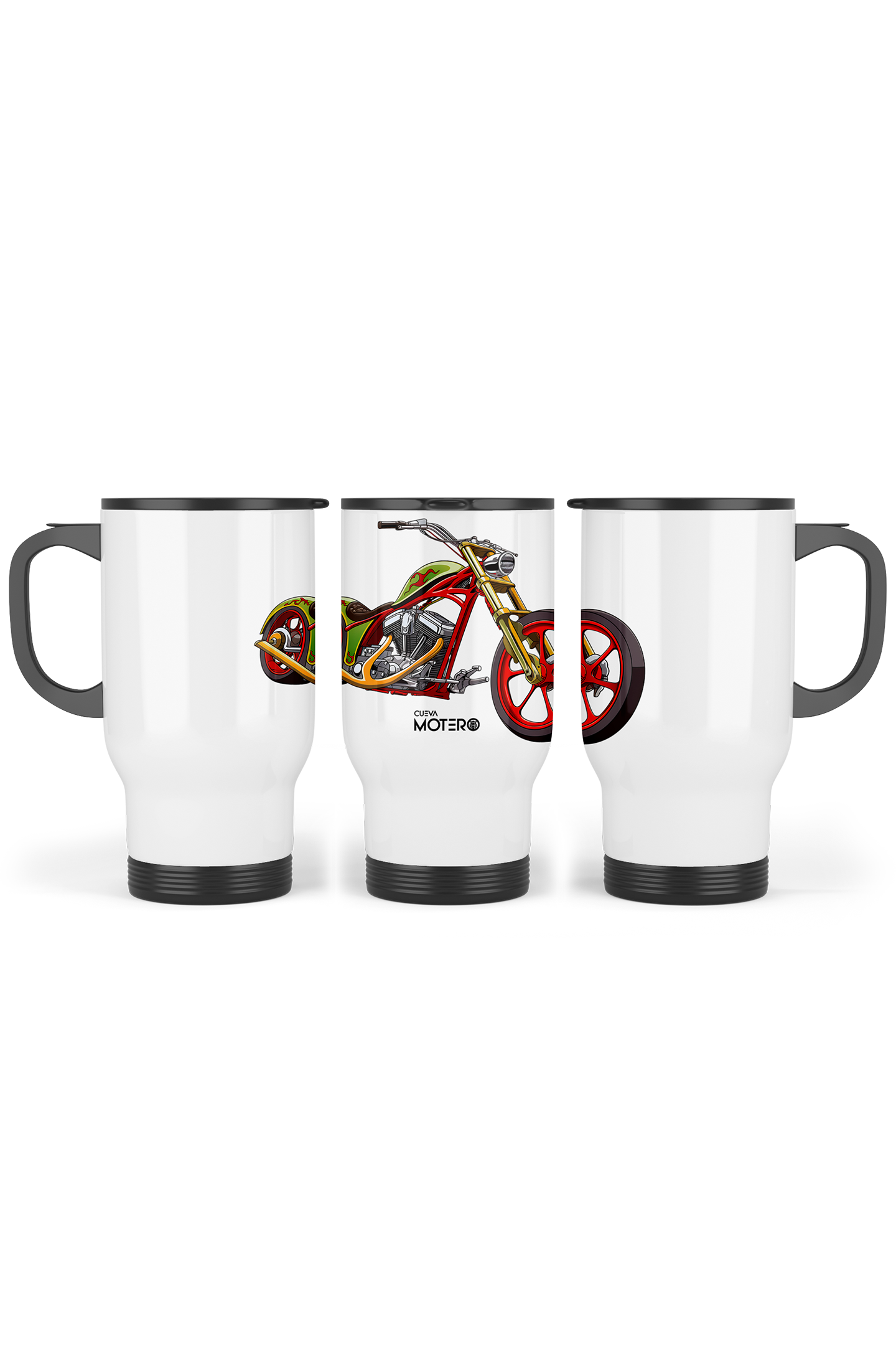 1 Termo acero con asa de plástico negro, capacidad de 16 oz Diseño 116