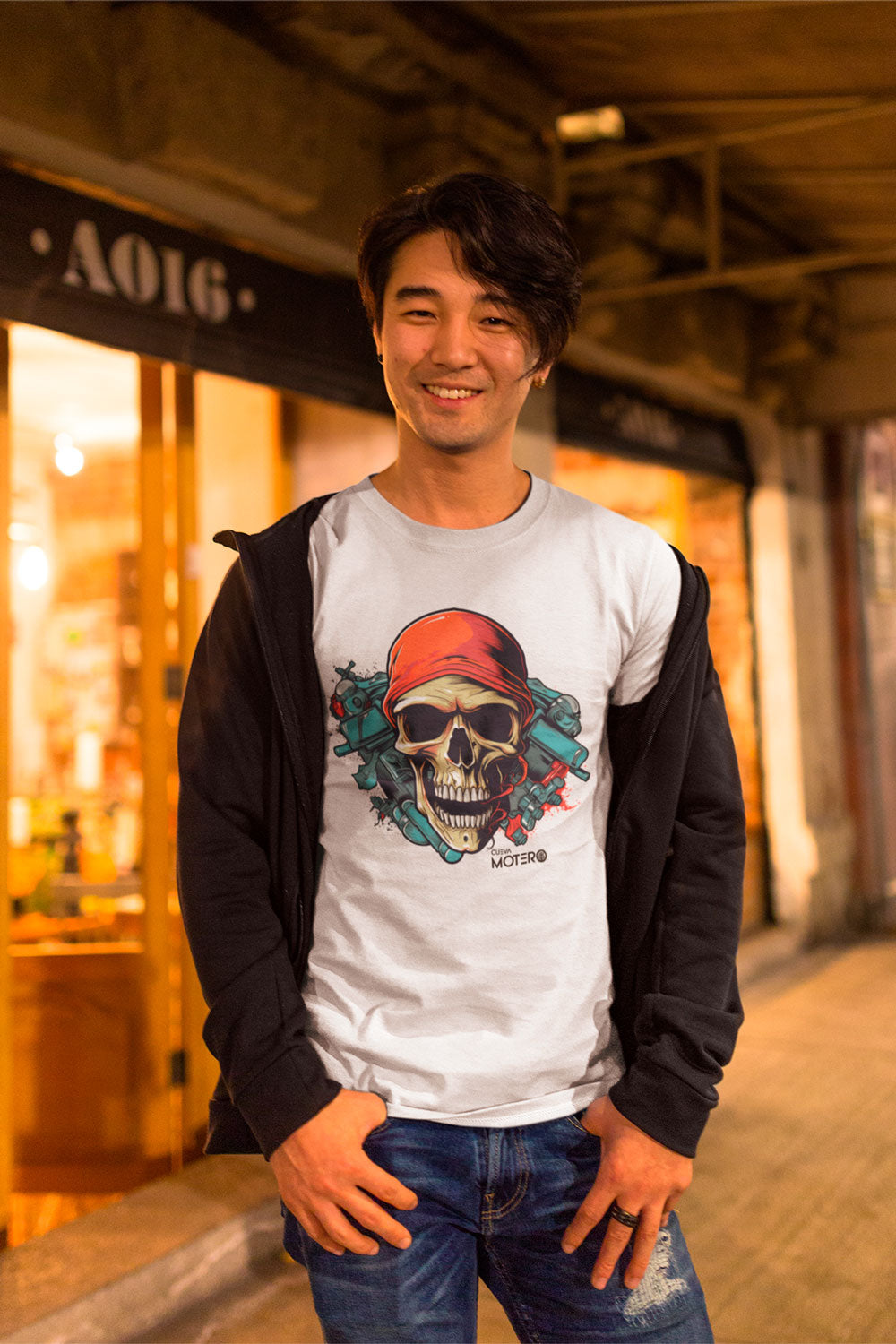 Playera de poliéster blanca para hombre Diseño 118