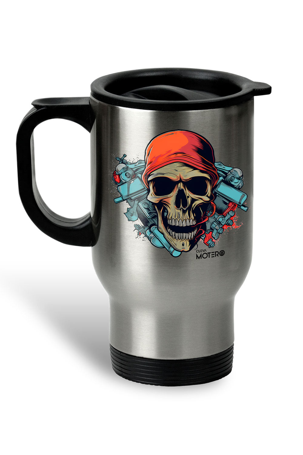 1 Termo acero con asa de plástico negro, capacidad de 16 oz Diseño 118