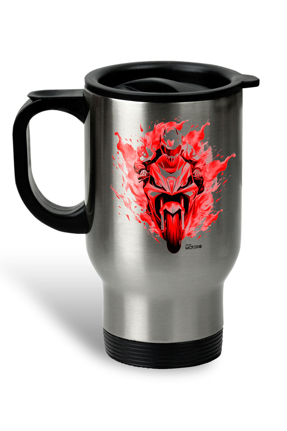 1 Termo acero con asa de plástico negro, capacidad de 16 oz Diseño 120