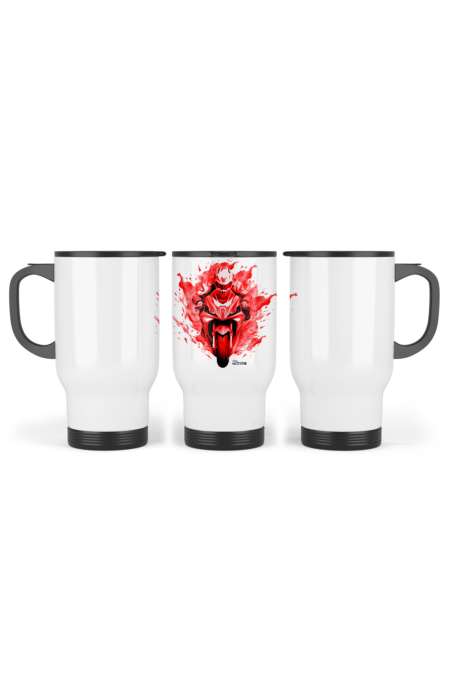 1 Termo acero con asa de plástico negro, capacidad de 16 oz Diseño 120