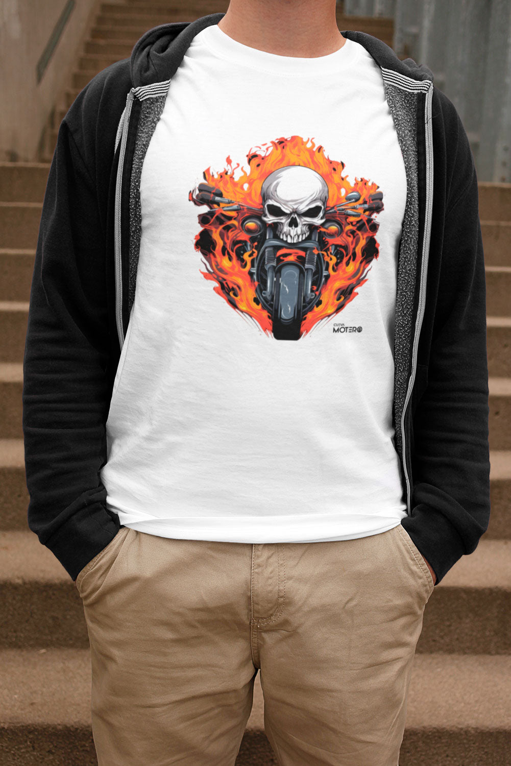 Playera de poliéster blanca para hombre Diseño 122