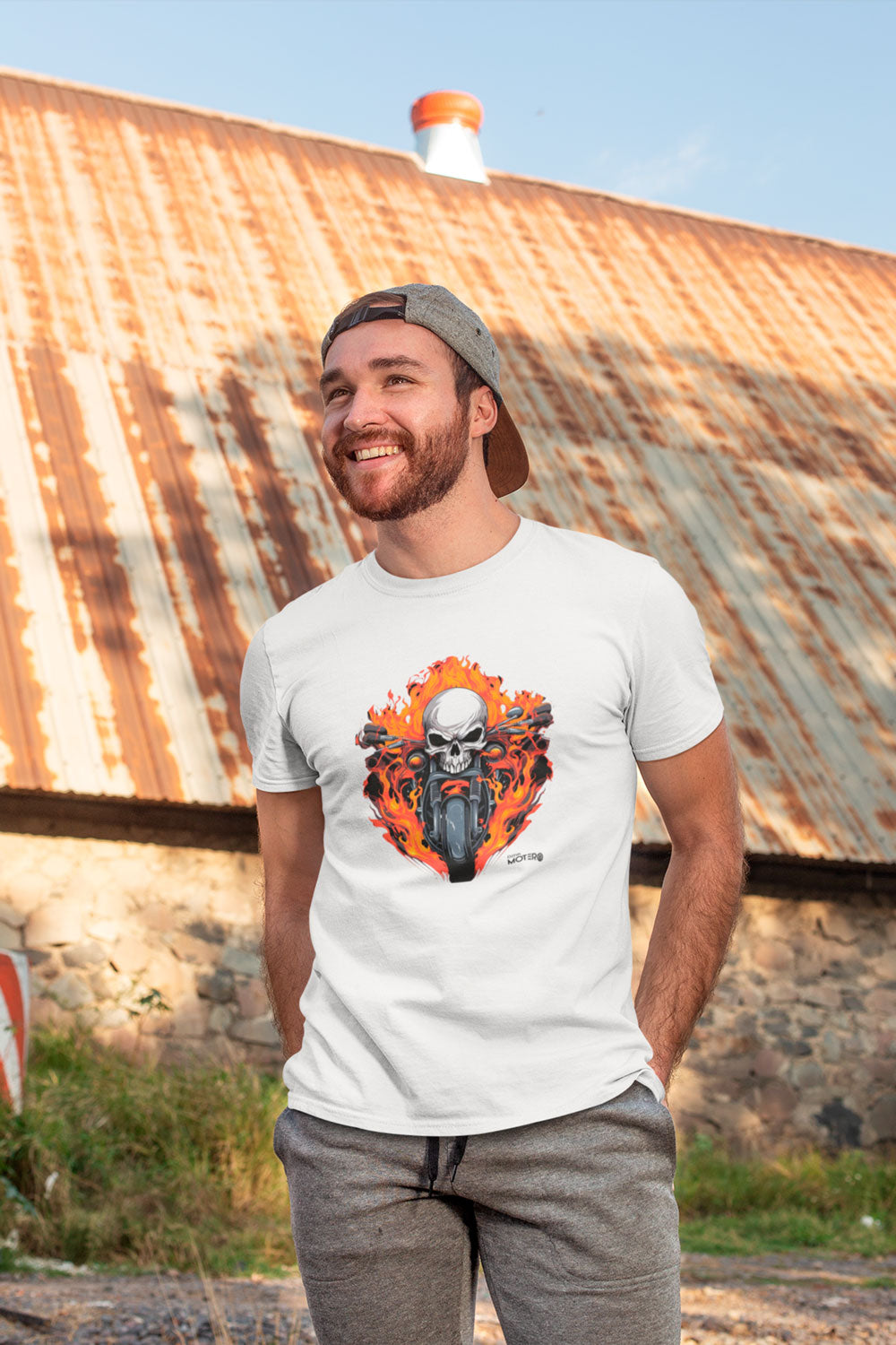Playera de poliéster blanca para hombre Diseño 122