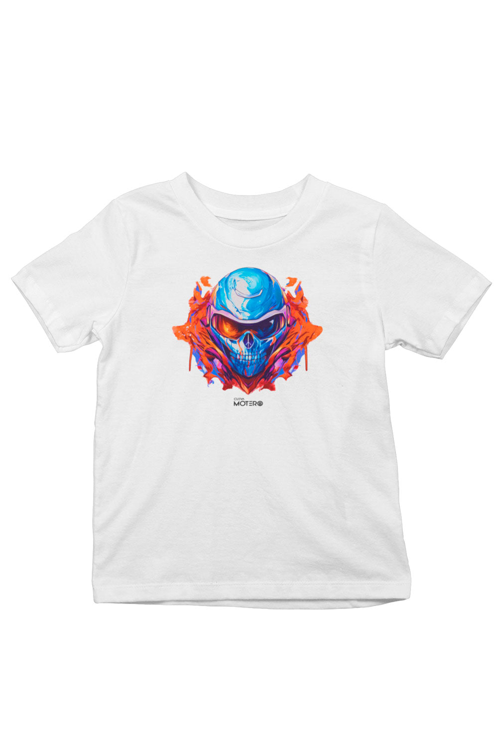 Playera poliéster blanca para niños diseño 123