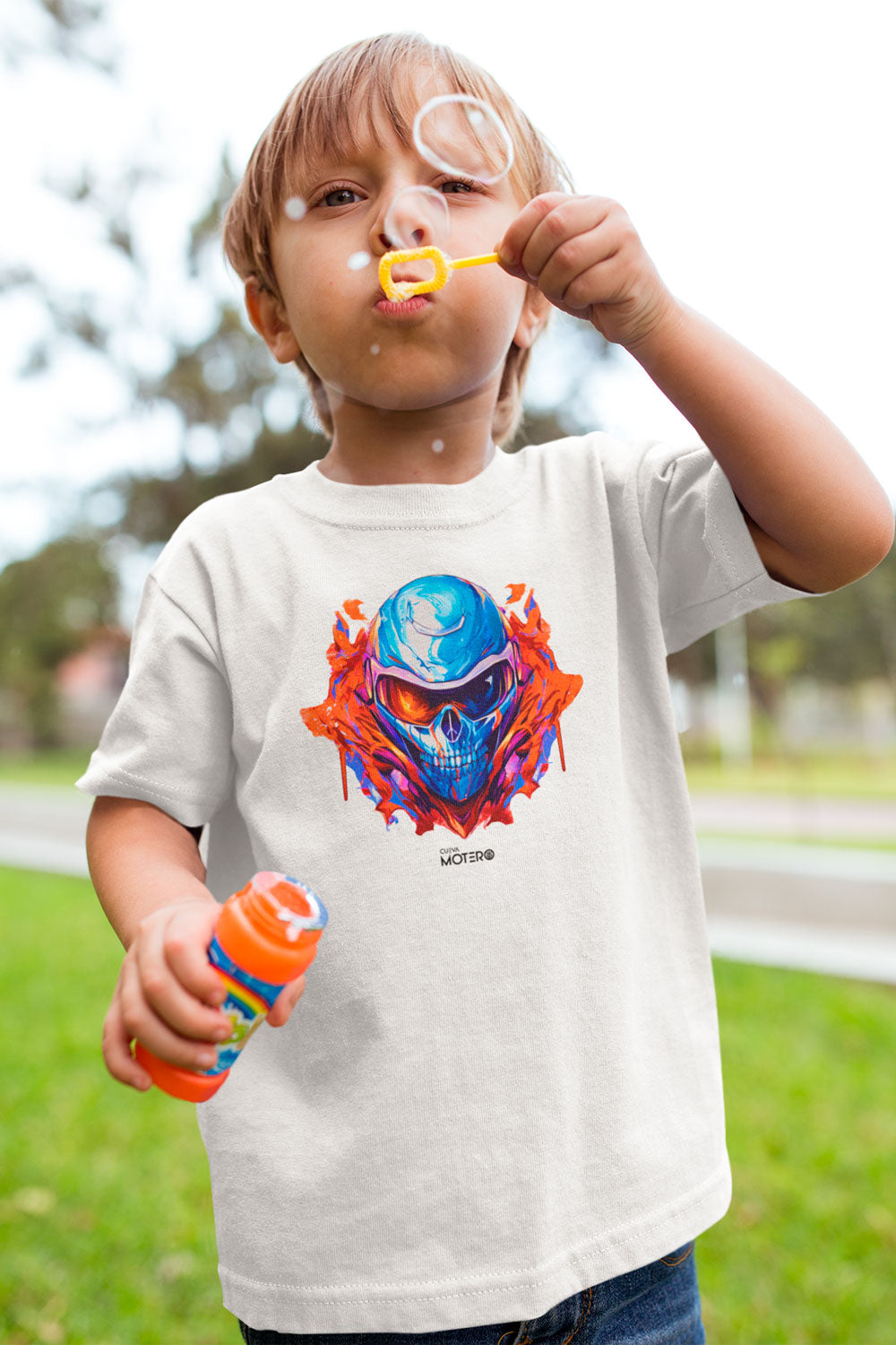 Playera poliéster blanca para niños diseño 123
