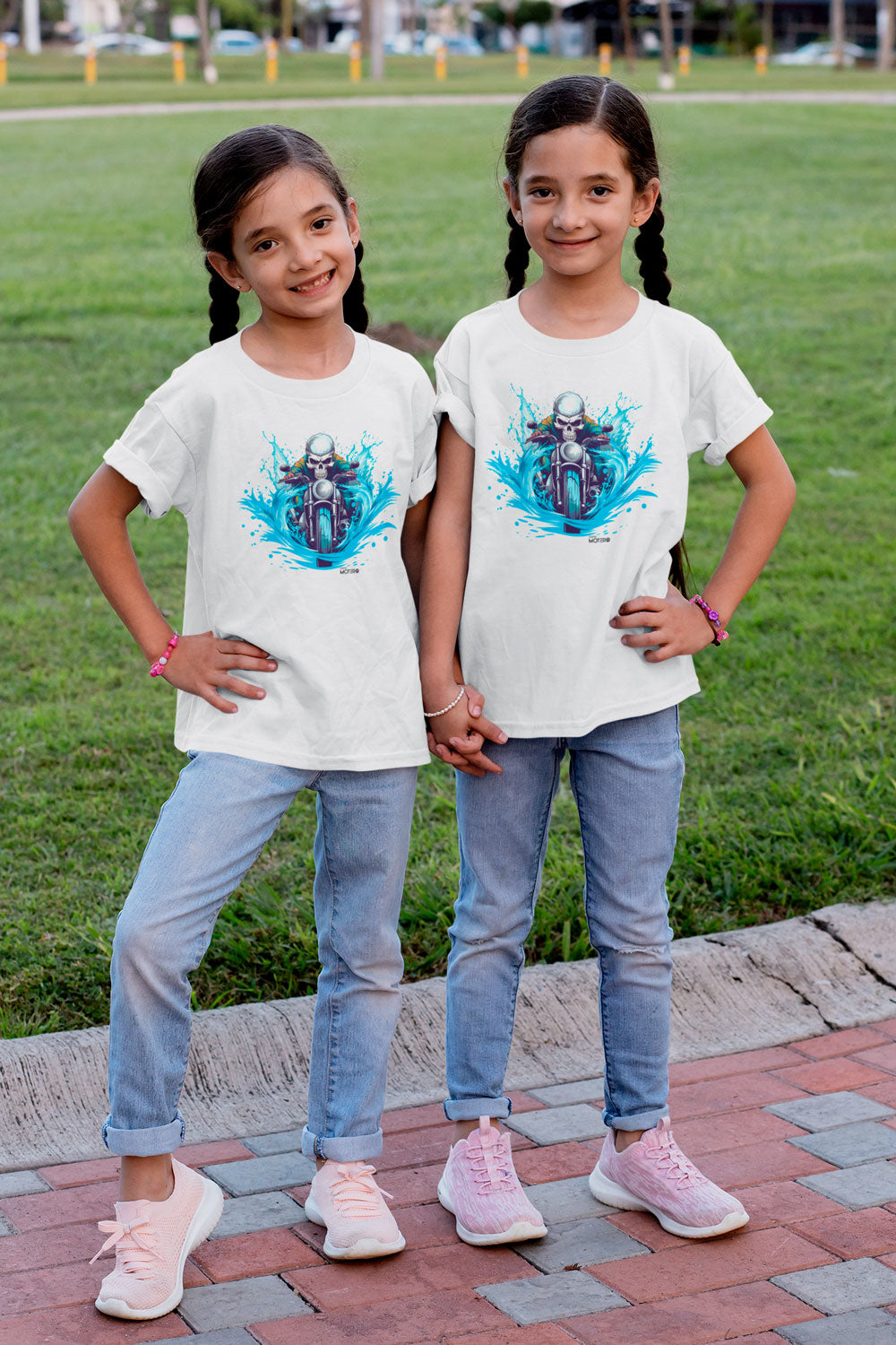 Playera poliéster blanca para niños diseño 124