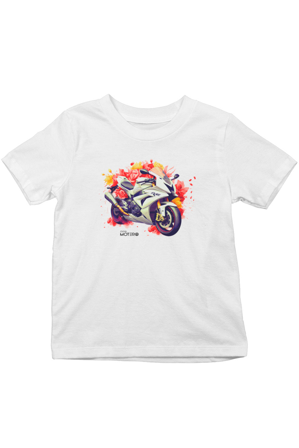 Playera poliéster blanca para niños diseño 125