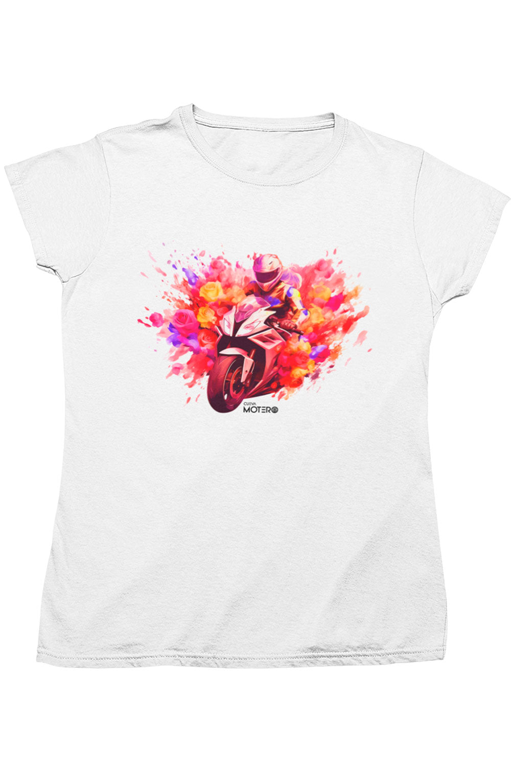 Playera poliéster blanca para mujer diseño 126