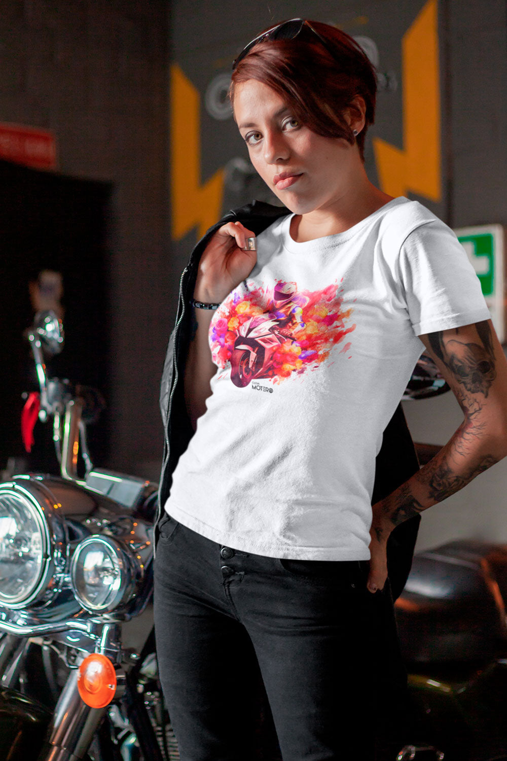 Playera poliéster blanca para mujer diseño 126