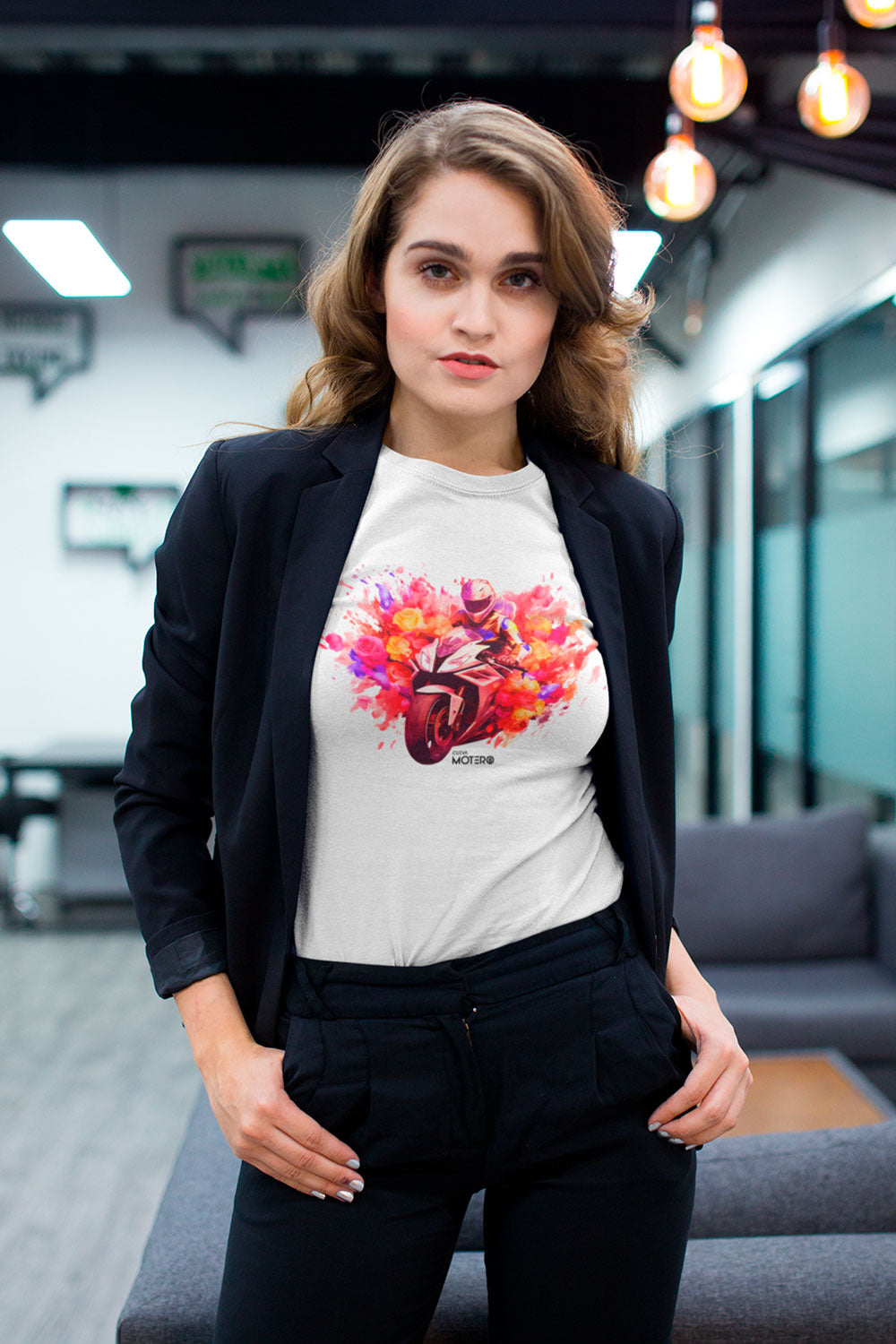 Playera poliéster blanca para mujer diseño 126