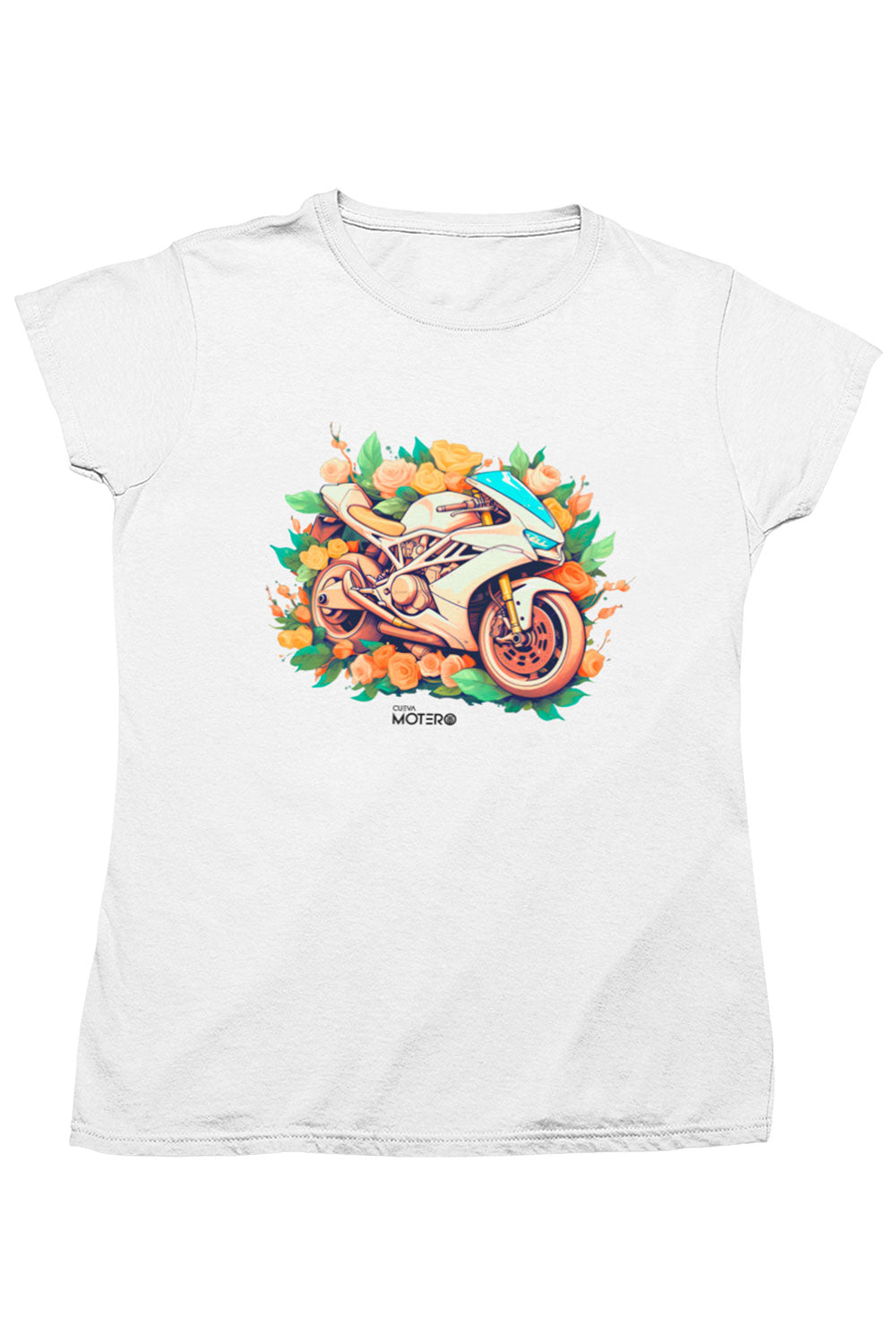 Playera poliéster blanca para mujer diseño 127