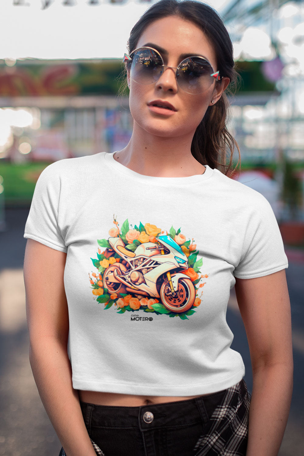 Playera poliéster blanca para mujer diseño 127