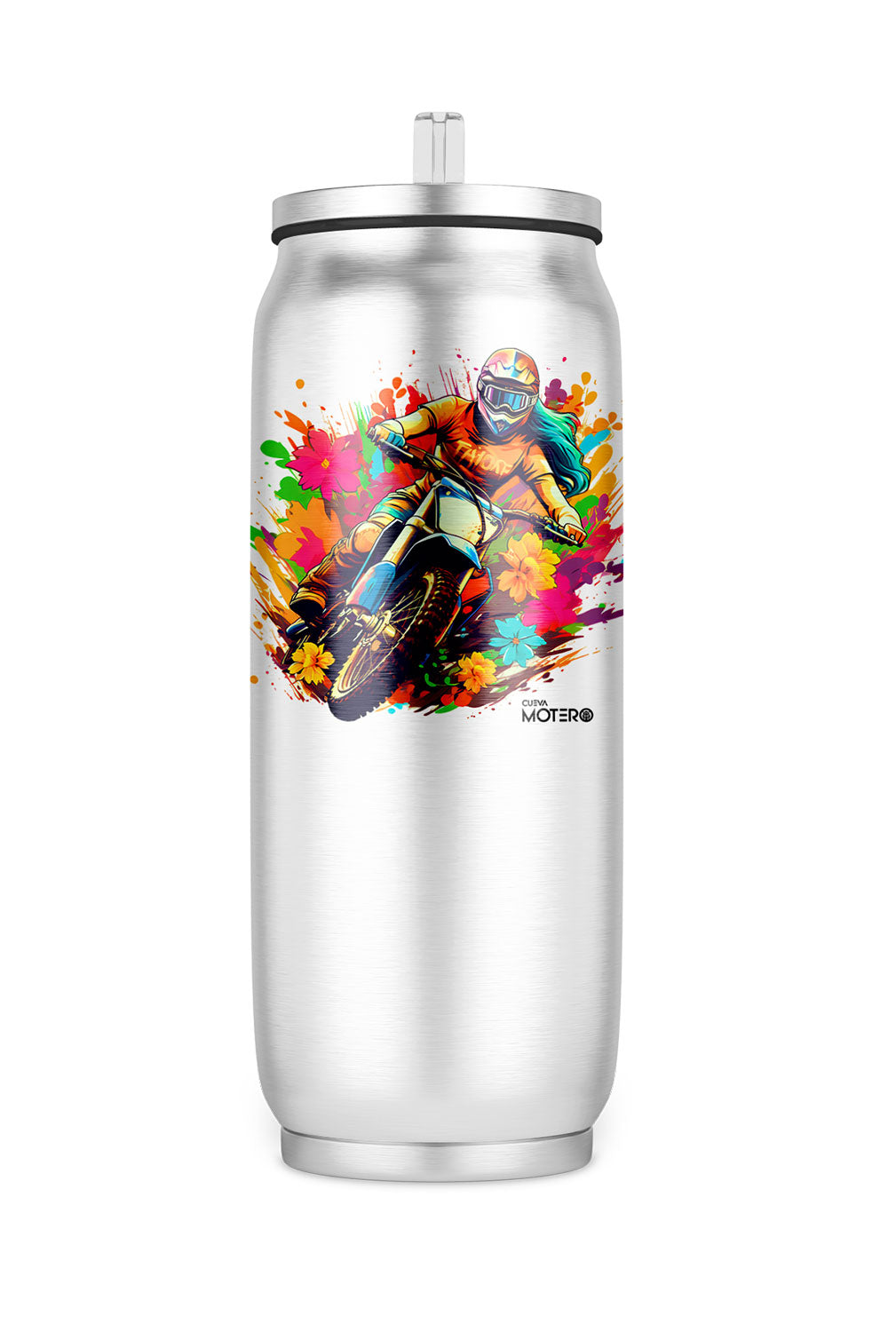 Termo de acero tipo lata de 450 ml con Diseño 128