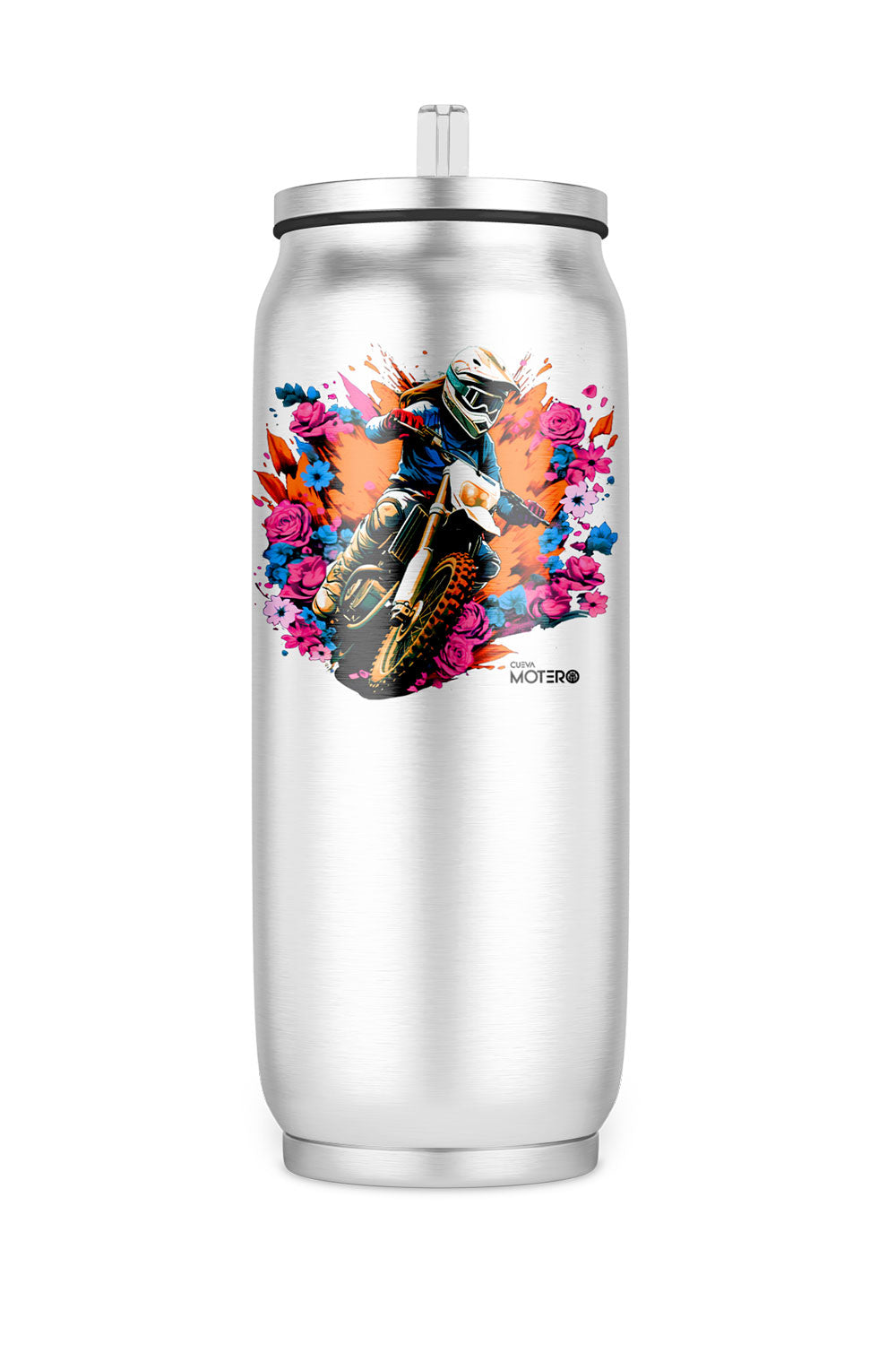 Termo de acero tipo lata de 450 ml con Diseño 129
