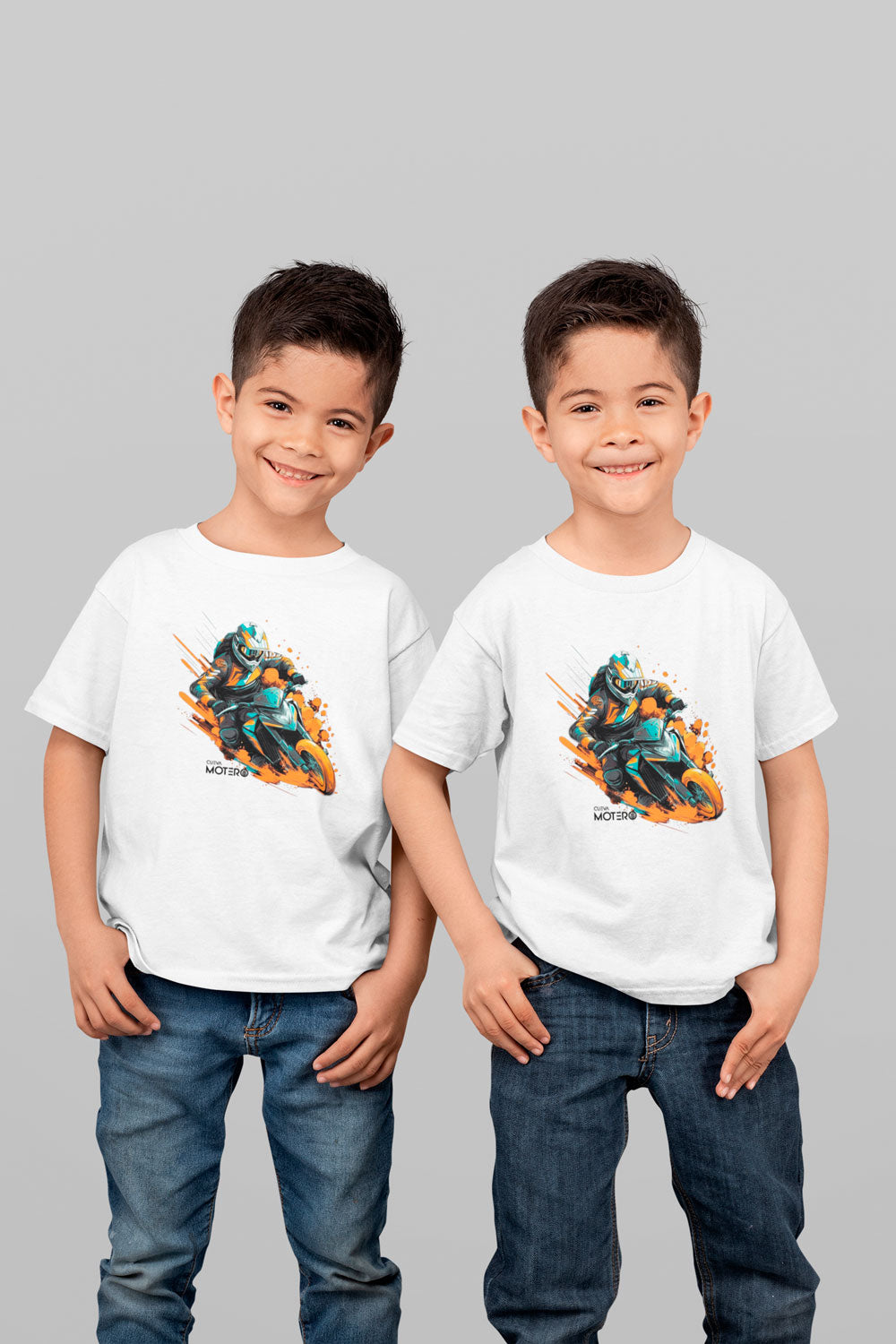 Playera poliéster blanca para niños diseño 13