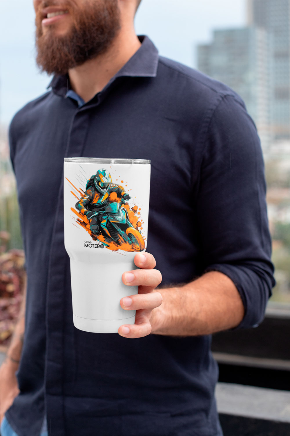 Termo tipo viajero de acero doble con capacidad de 20 oz Diseño 13