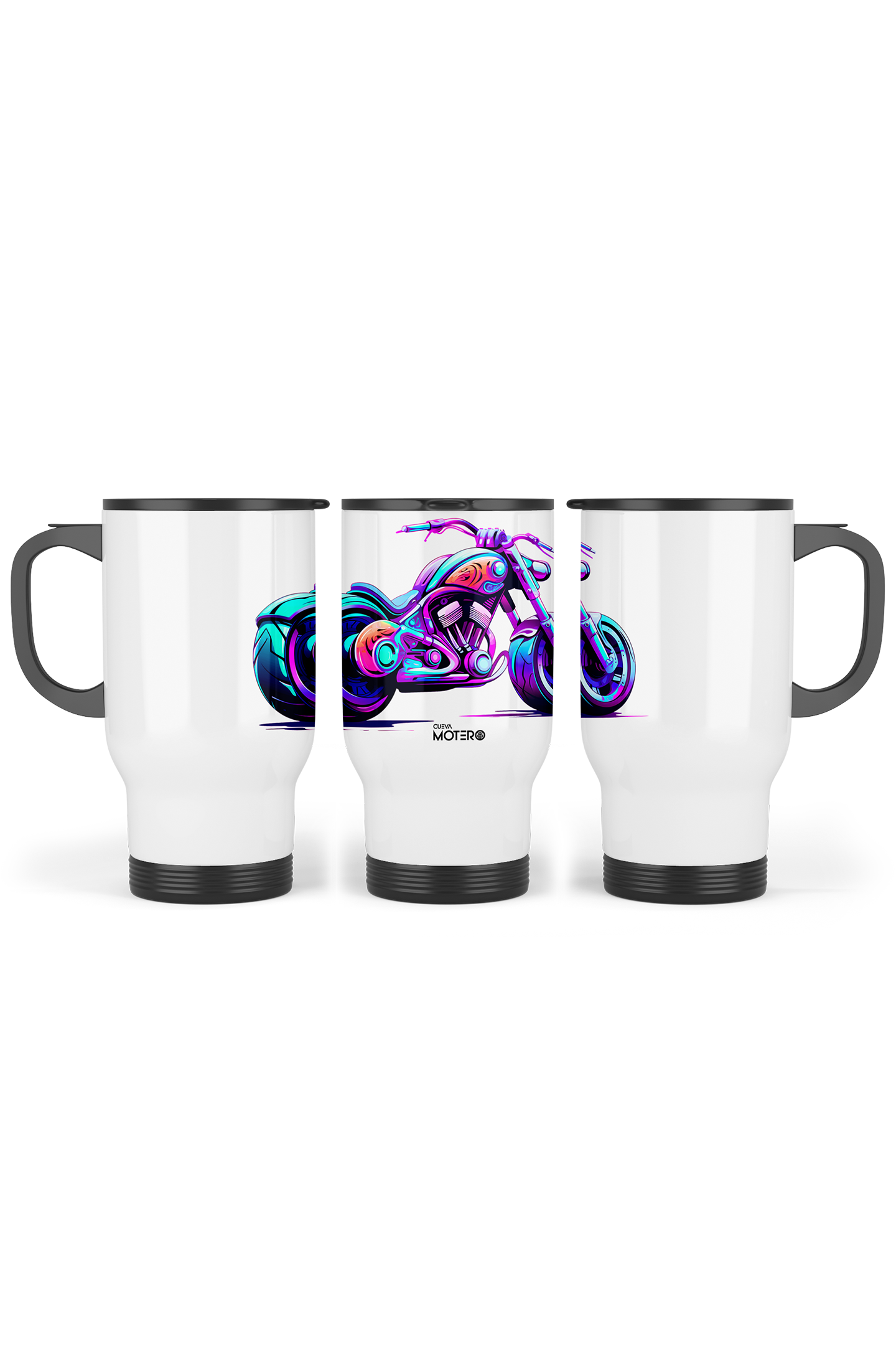 1 Termo acero con asa de plástico negro, capacidad de 16 oz Diseño 130