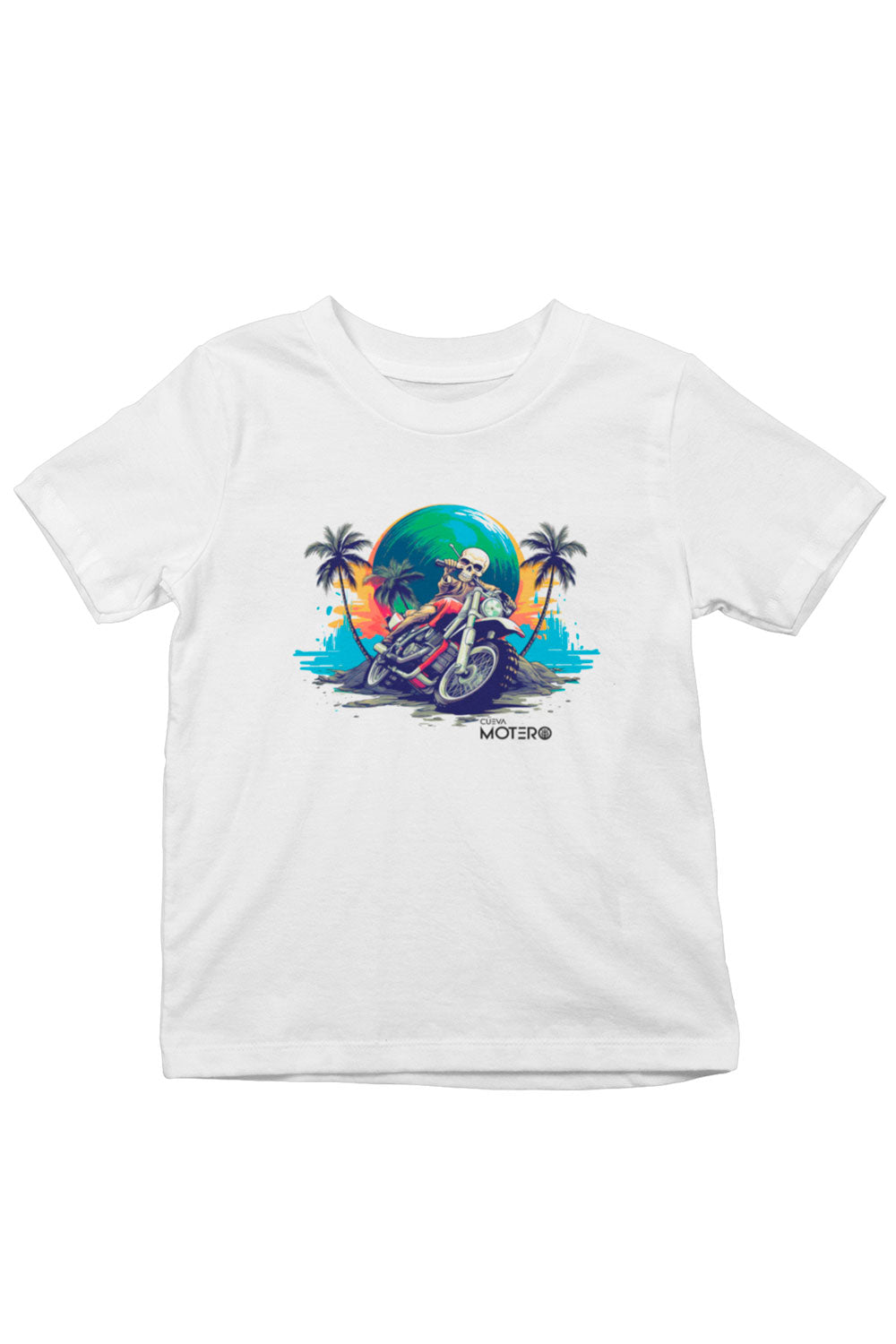 Playera poliéster blanca para niños diseño 132
