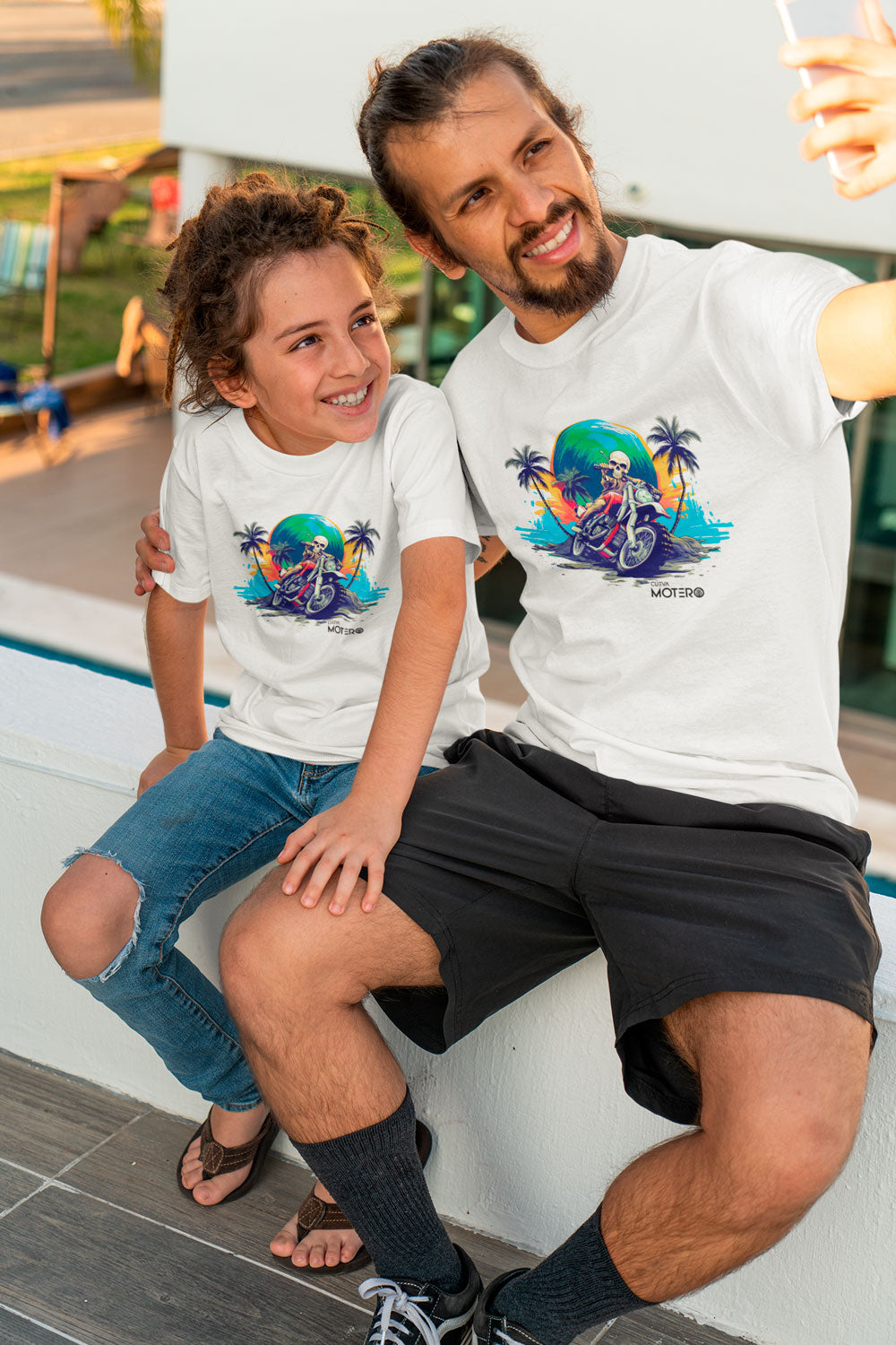 Playera poliéster blanca para niños diseño 132