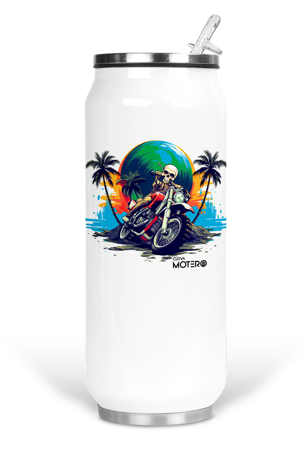 Termo de acero tipo lata de 450 ml con Diseño 132