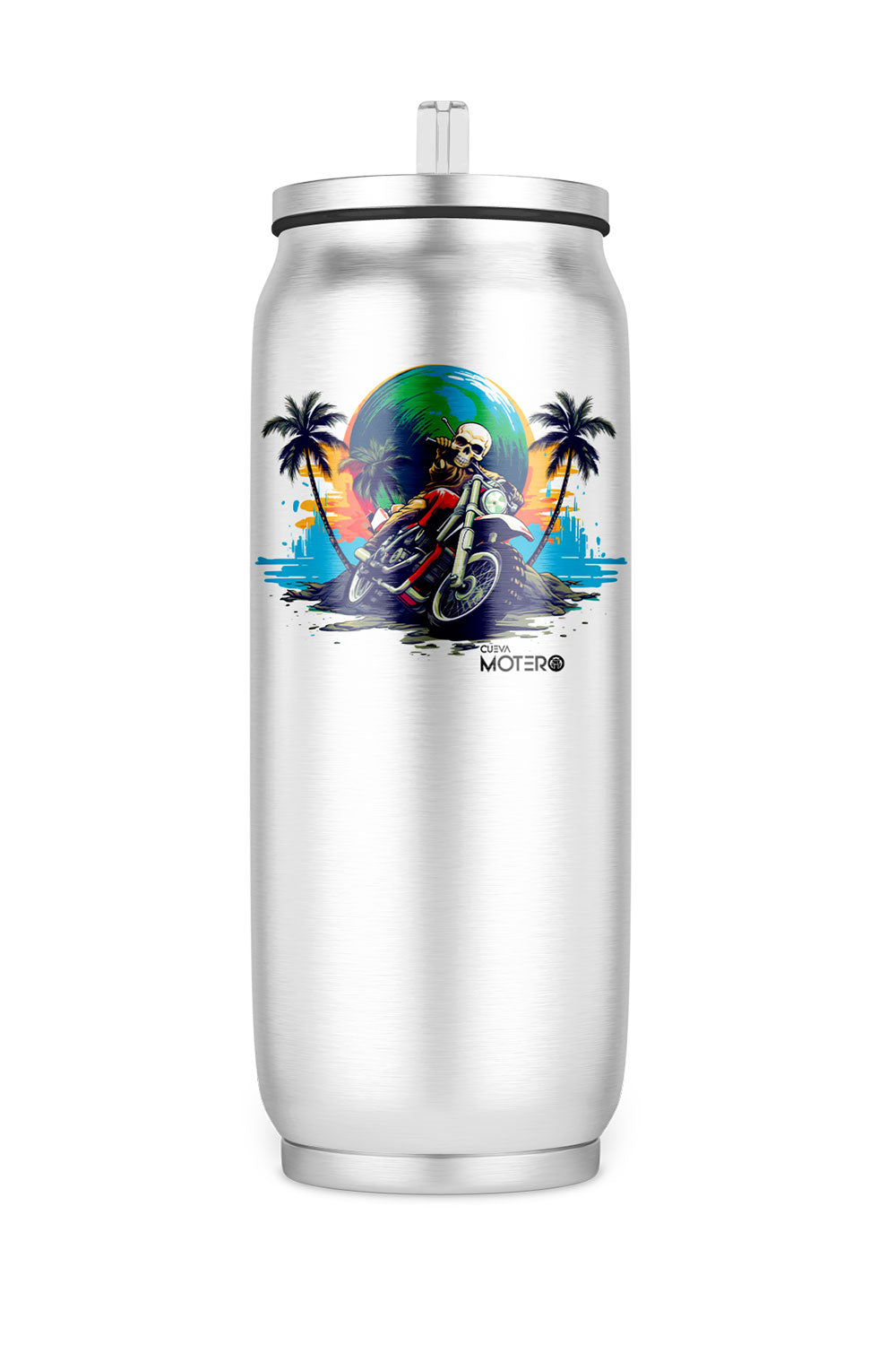 Termo de acero tipo lata de 450 ml con Diseño 132