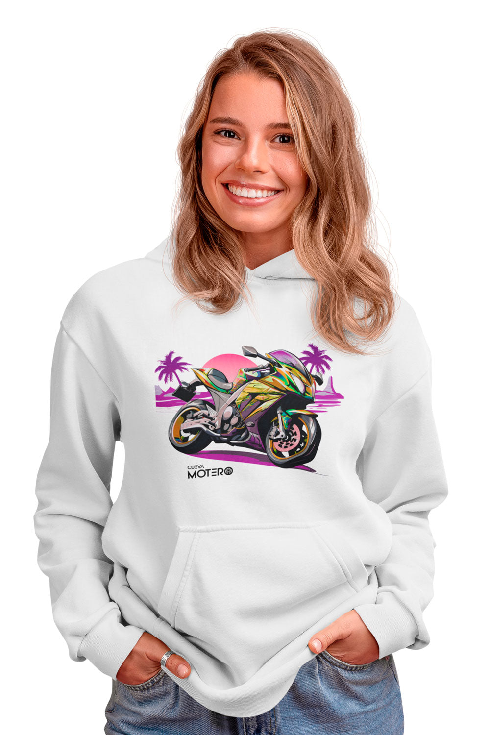 Sudadera unisex blanca diseño 133