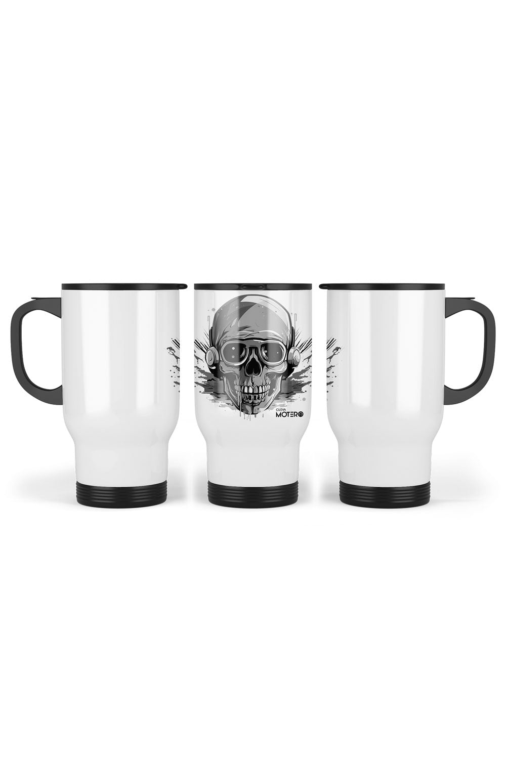 1 Termo acero con asa de plástico negro, capacidad de 16 oz Diseño 135