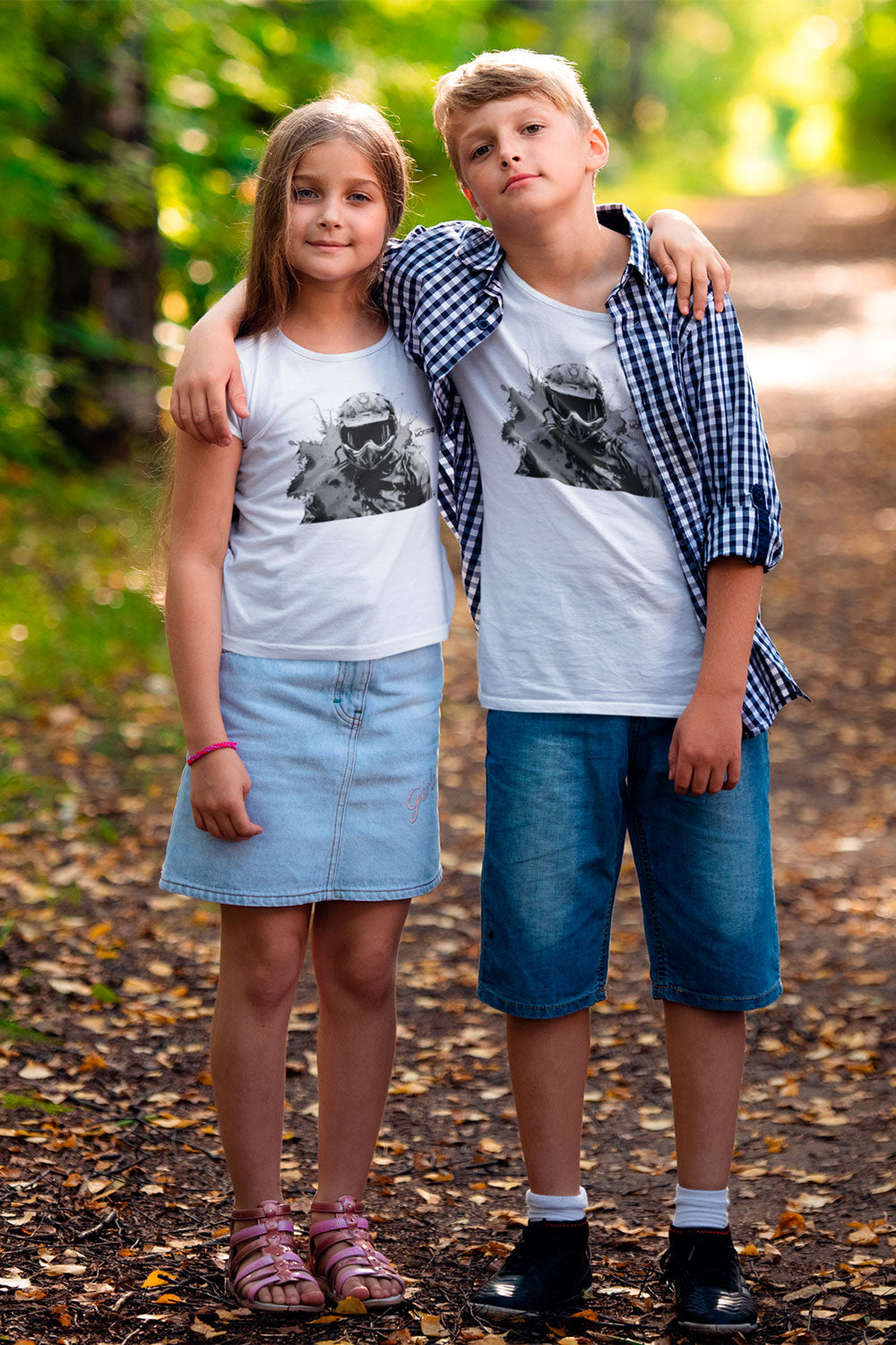 Playera poliéster blanca para niños diseño 137