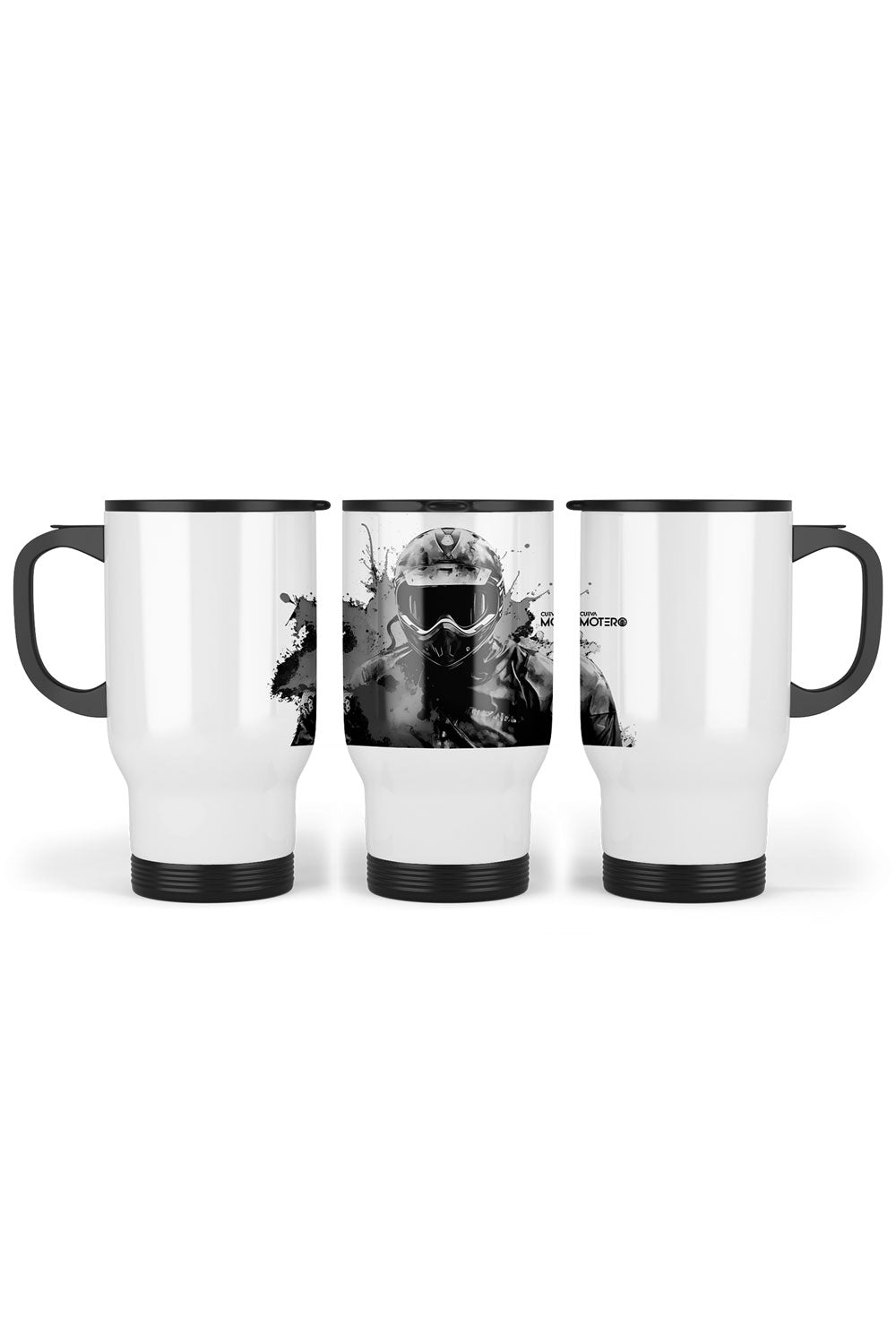 1 Termo acero con asa de plástico negro, capacidad de 16 oz Diseño 137