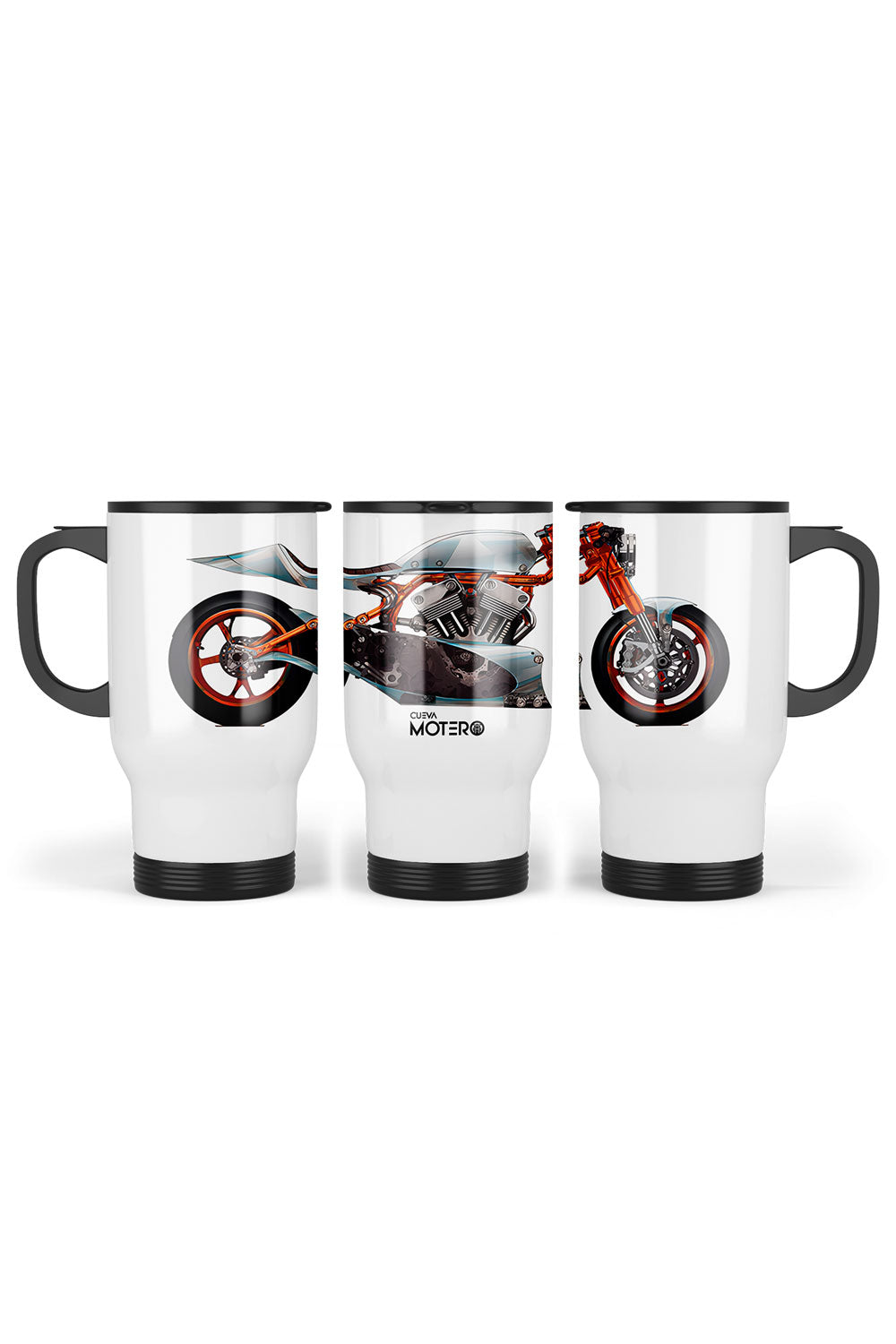 1 Termo acero con asa de plástico negro, capacidad de 16 oz Diseño 138