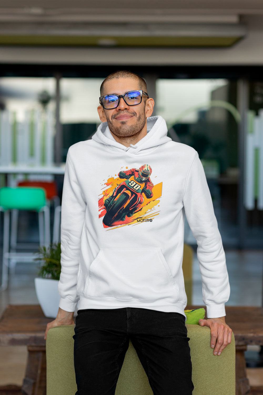 Sudadera unisex blanca diseño 14