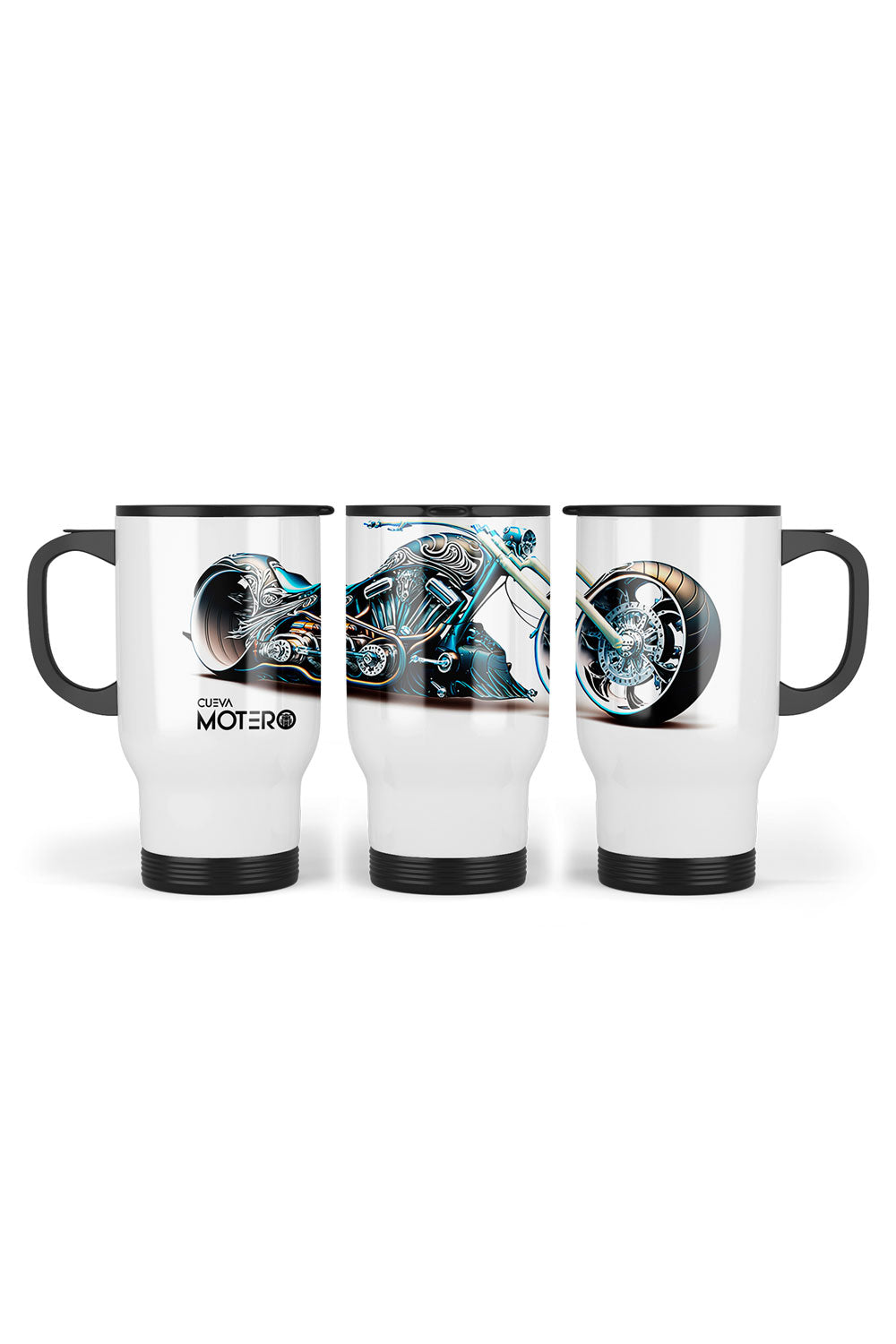 1 Termo acero con asa de plástico negro, capacidad de 16 oz Diseño 140