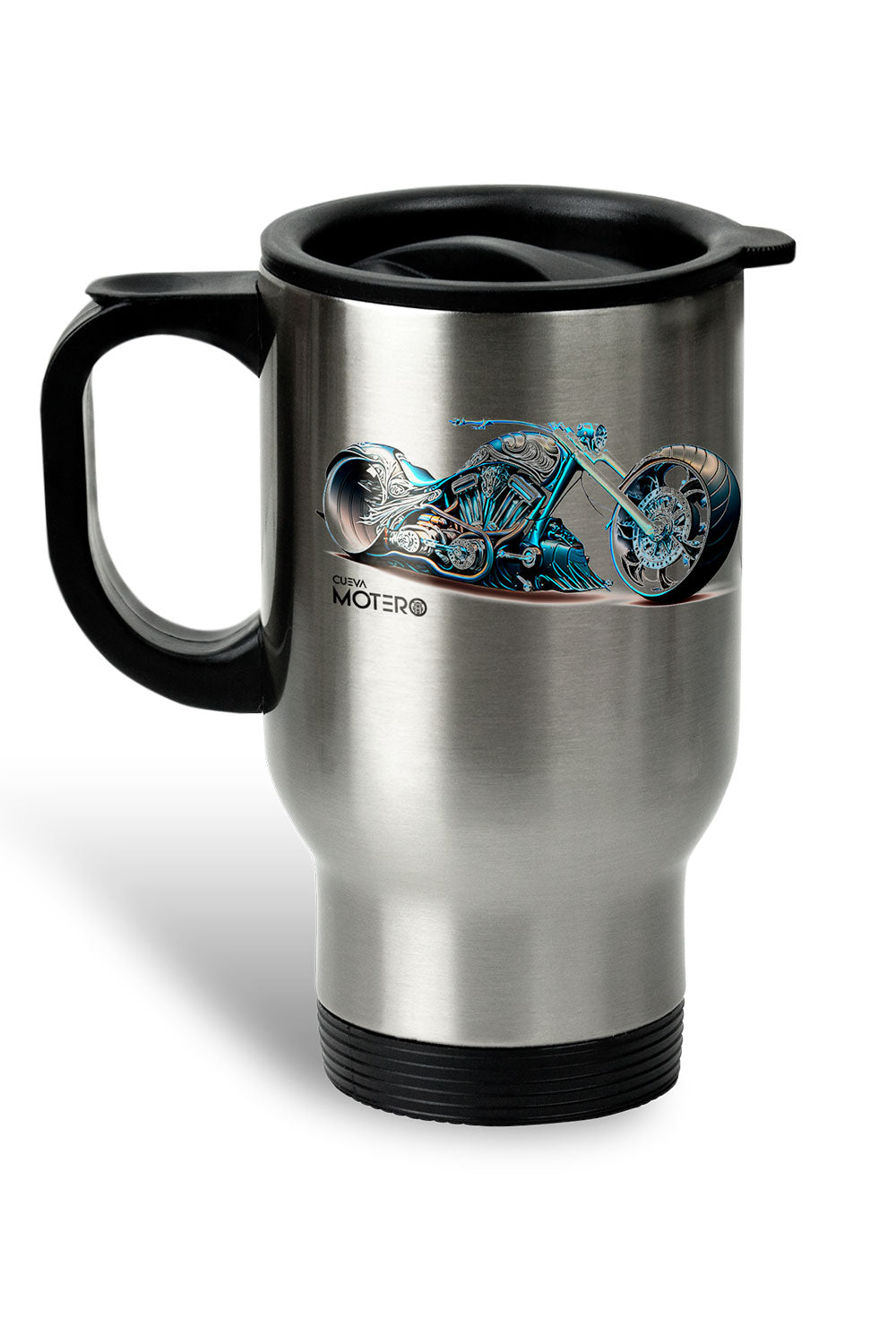 1 Termo acero con asa de plástico negro, capacidad de 16 oz Diseño 140