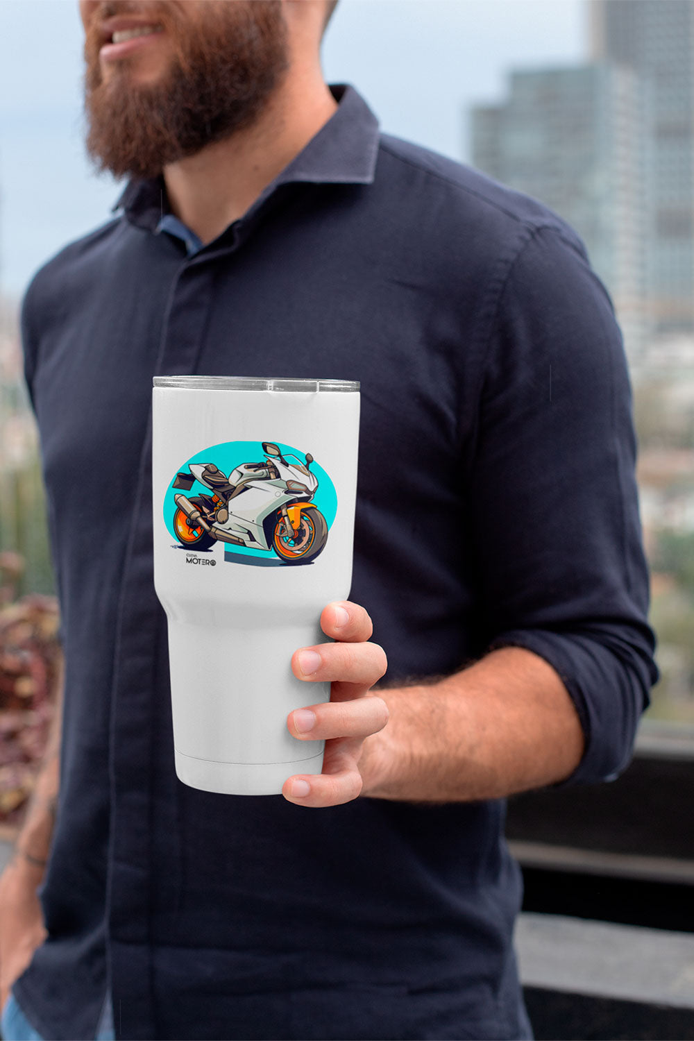 Termo tipo viajero de acero doble con capacidad de 20 oz Diseño 141