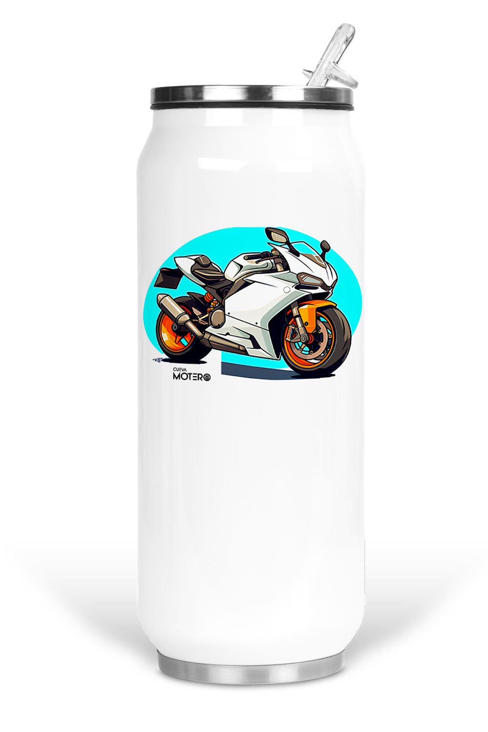 Termo de acero tipo lata de 450 ml con Diseño 141