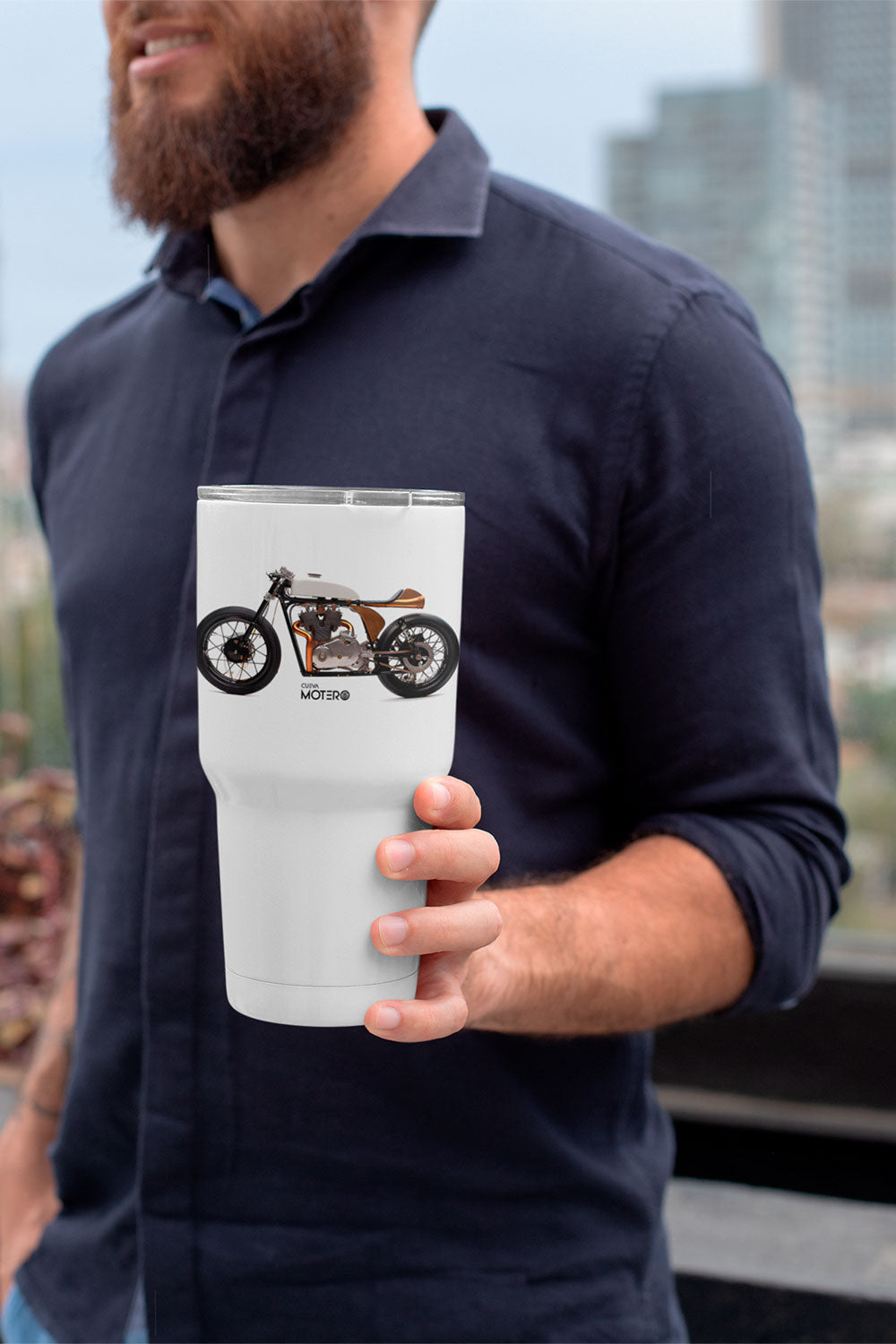Termo tipo viajero de acero doble con capacidad de 20 oz Diseño 142