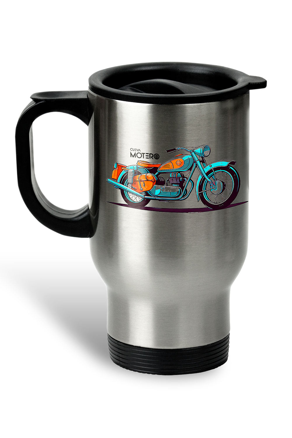 1 Termo acero con asa de plástico negro, capacidad de 16 oz Diseño 143