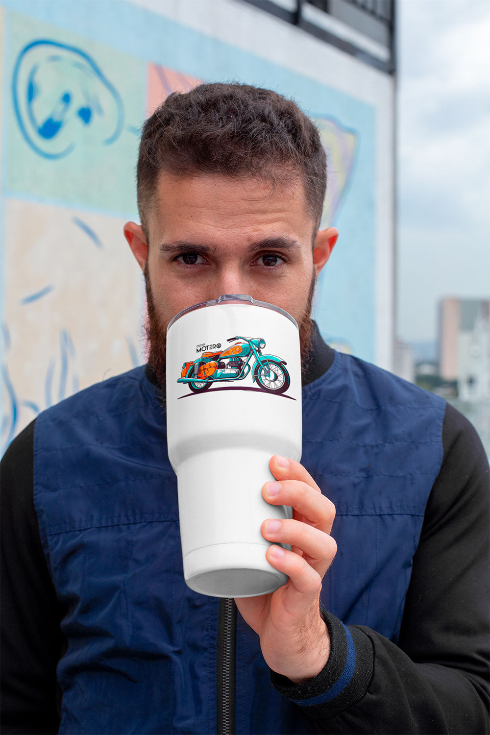 Termo tipo viajero de acero doble con capacidad de 20 oz Diseño 143