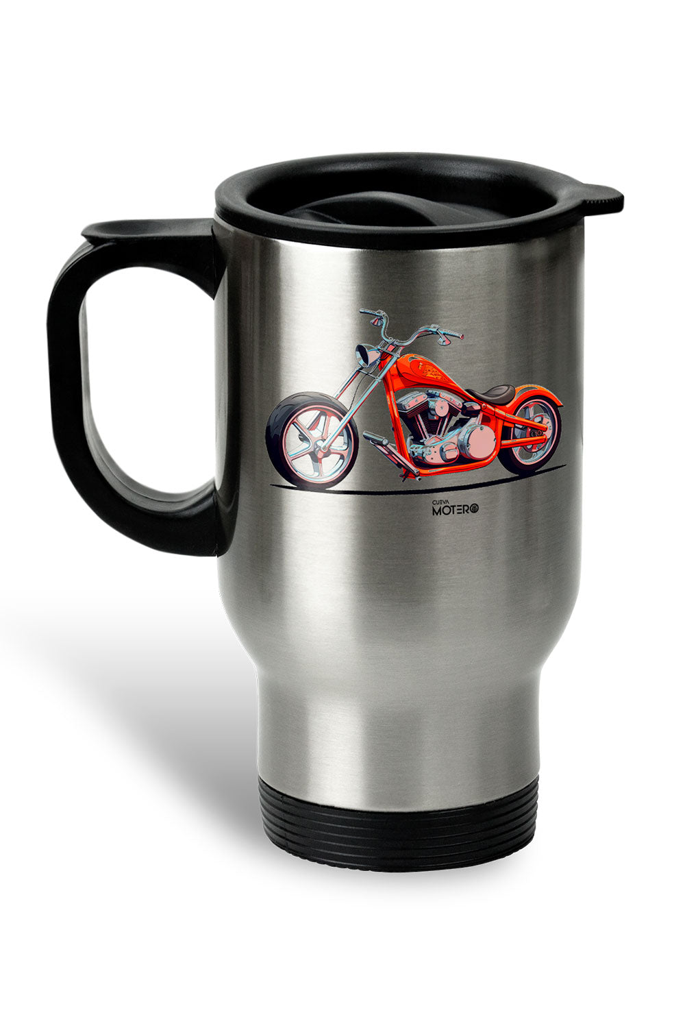 1 Termo acero con asa de plástico negro, capacidad de 16 oz Diseño 144