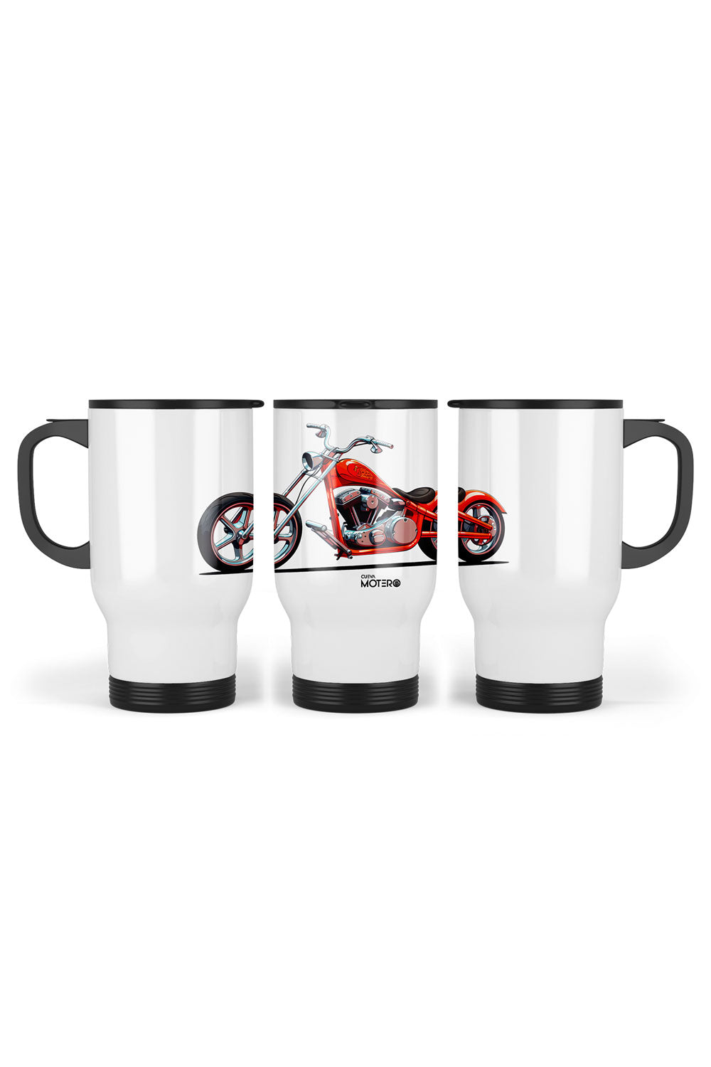1 Termo acero con asa de plástico negro, capacidad de 16 oz Diseño 144