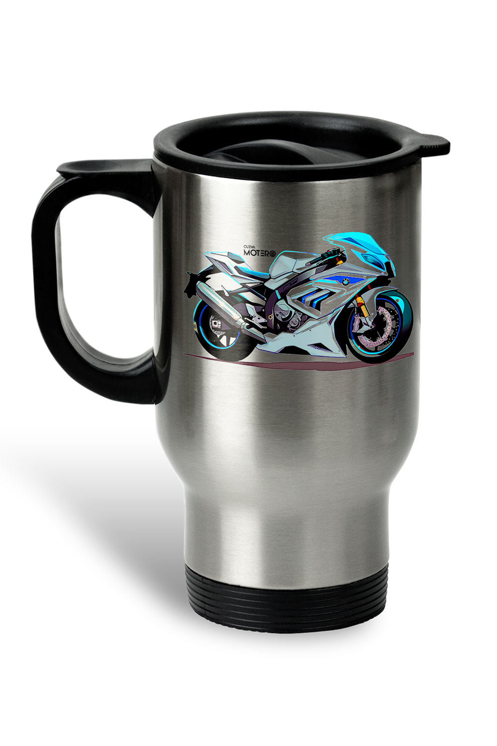 1 Termo acero con asa de plástico negro, capacidad de 16 oz Diseño 147