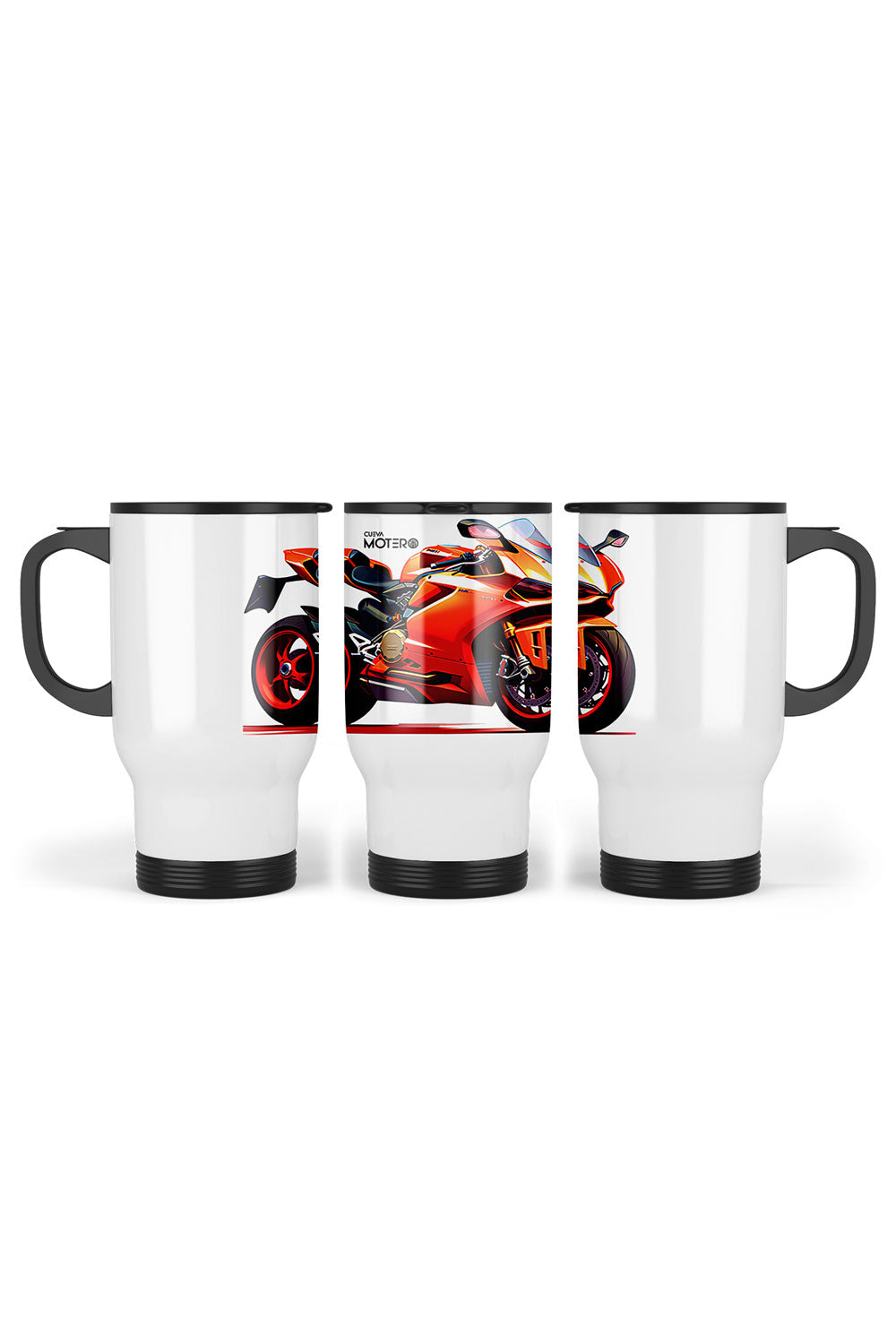 1 Termo acero con asa de plástico negro, capacidad de 16 oz Diseño 148