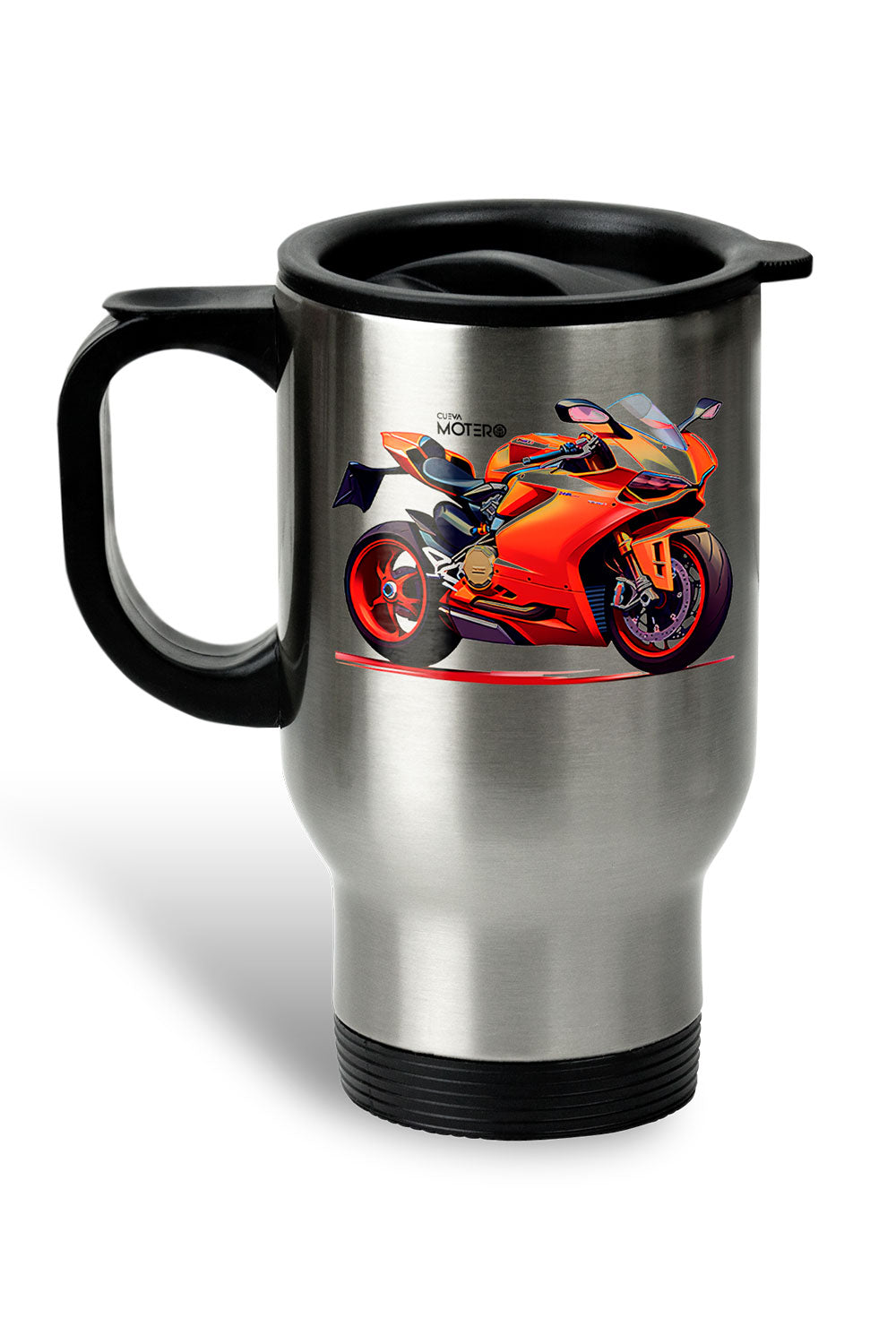1 Termo acero con asa de plástico negro, capacidad de 16 oz Diseño 148