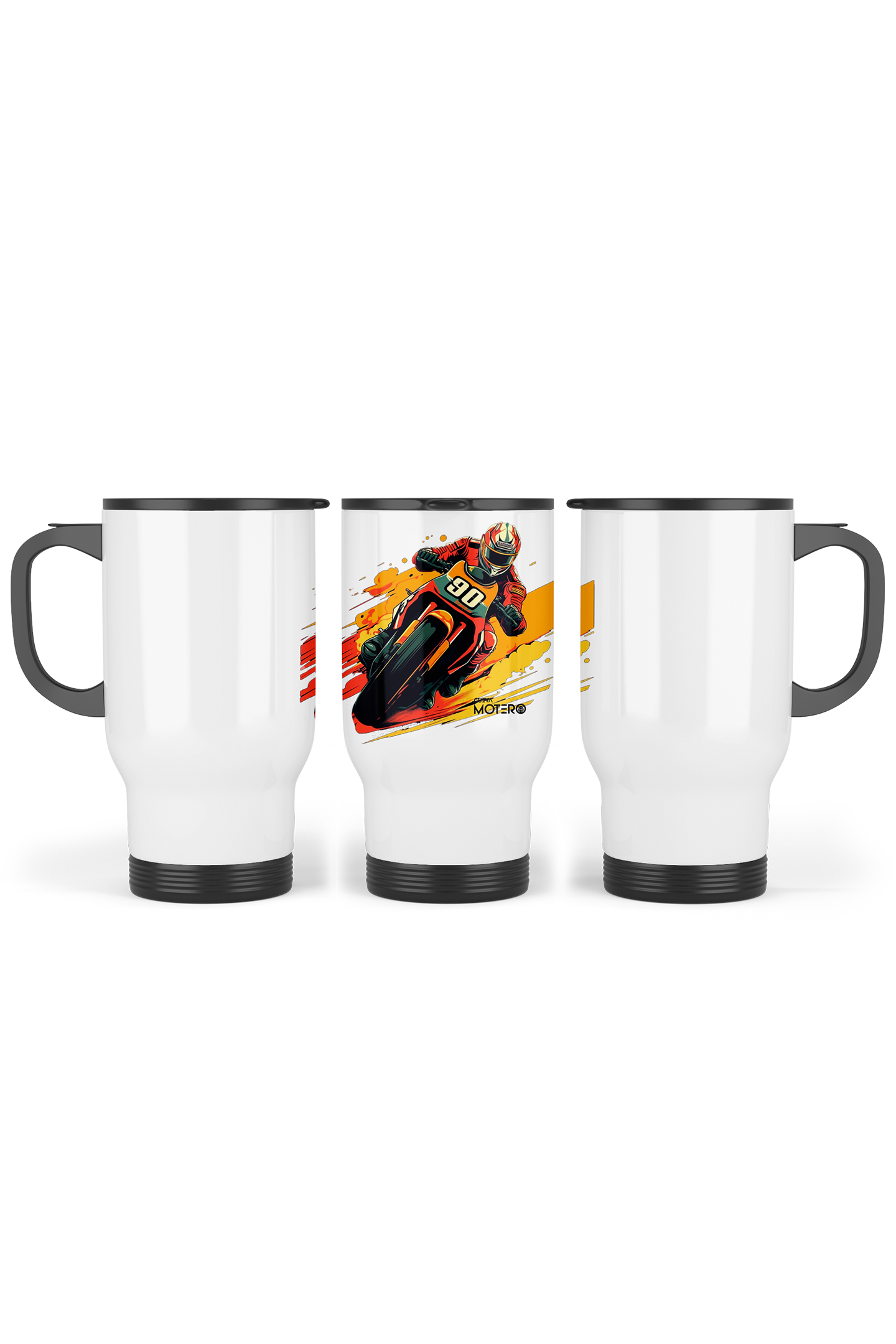 1 Termo acero con asa de plástico negro, capacidad de 16 oz Diseño 14