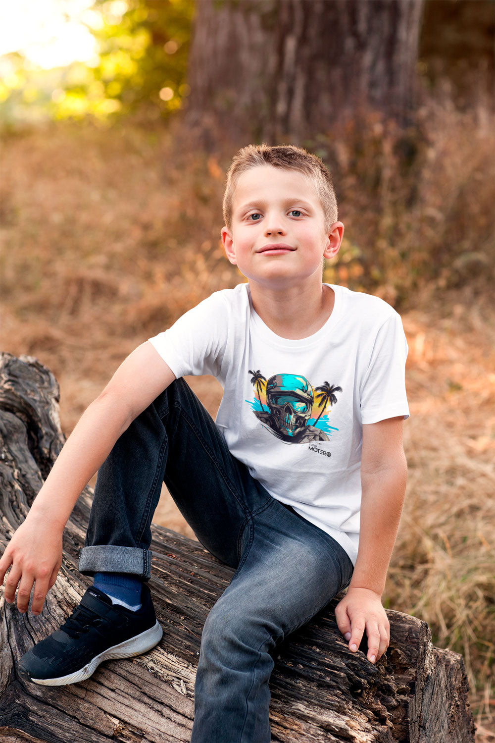 Playera poliéster blanca para niños diseño 15